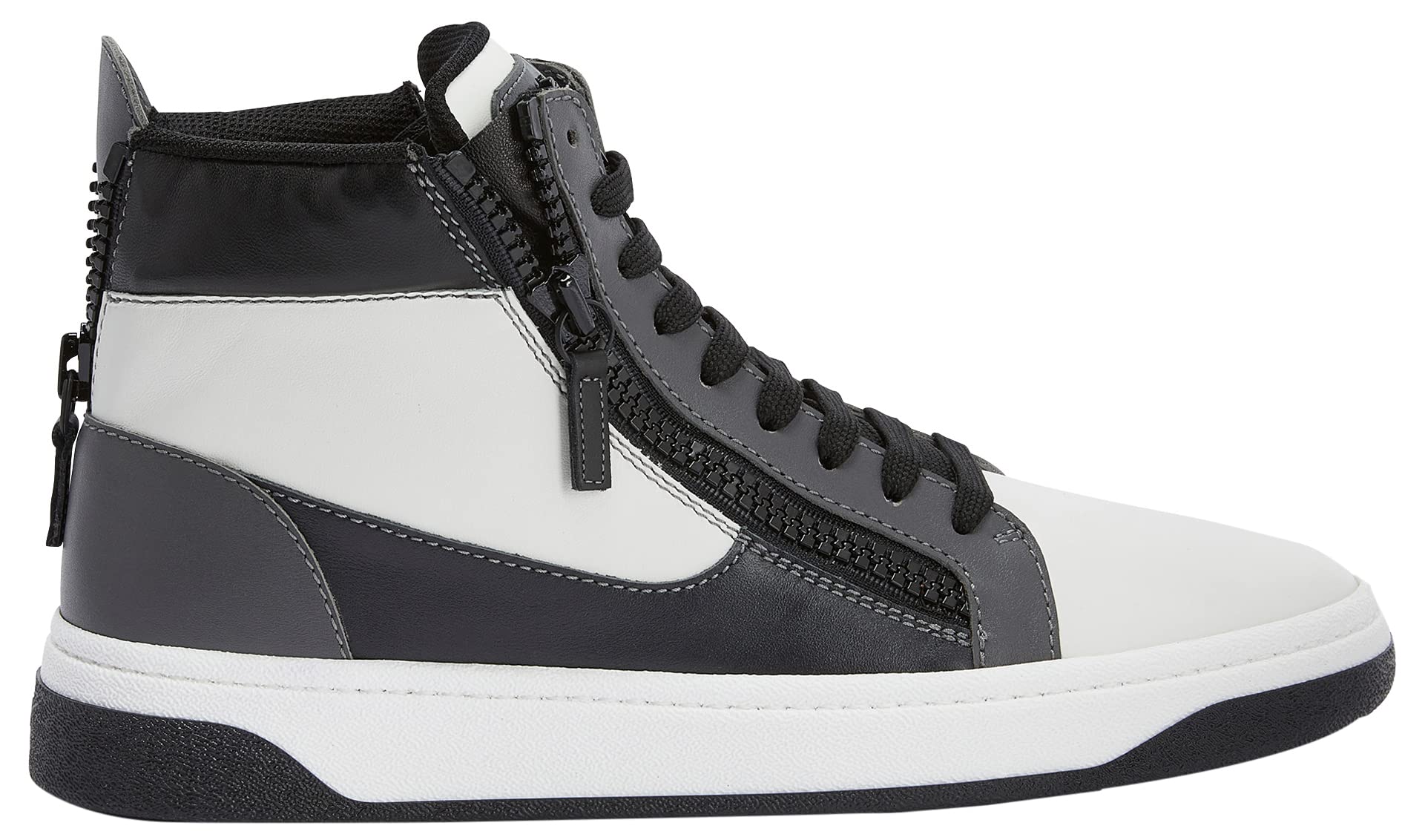 Giuseppe Zanotti, Gz94 Mid-Top Sneakers Leather, 9.5, Black_and_white