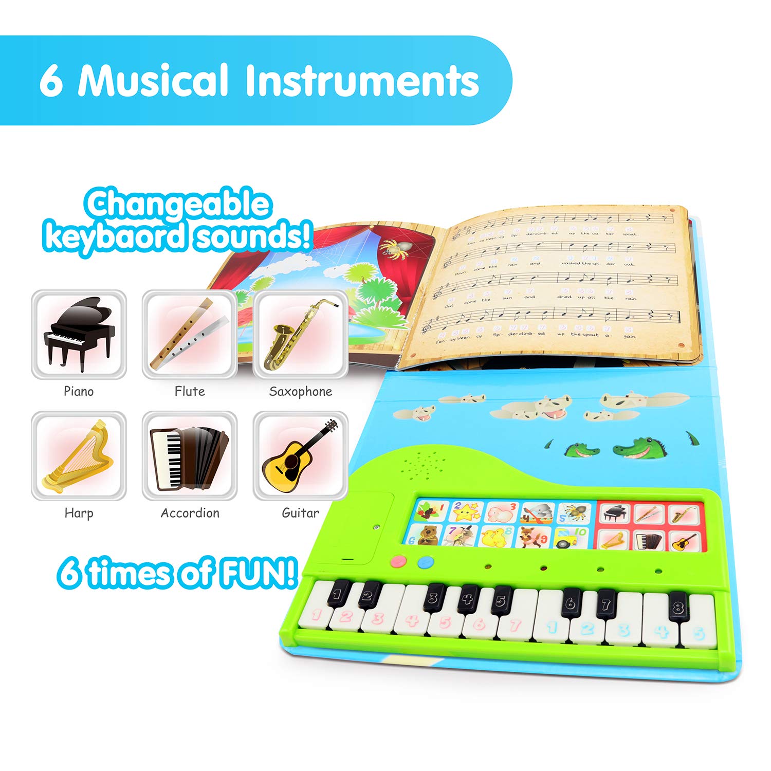 BEST LEARNING My First Piano Book - Educational Musical Toy for Toddlers Kids Ages 3-5 Years - Ideal 3, 4 Year Old Boy or Girl Christmas and Birthday Present