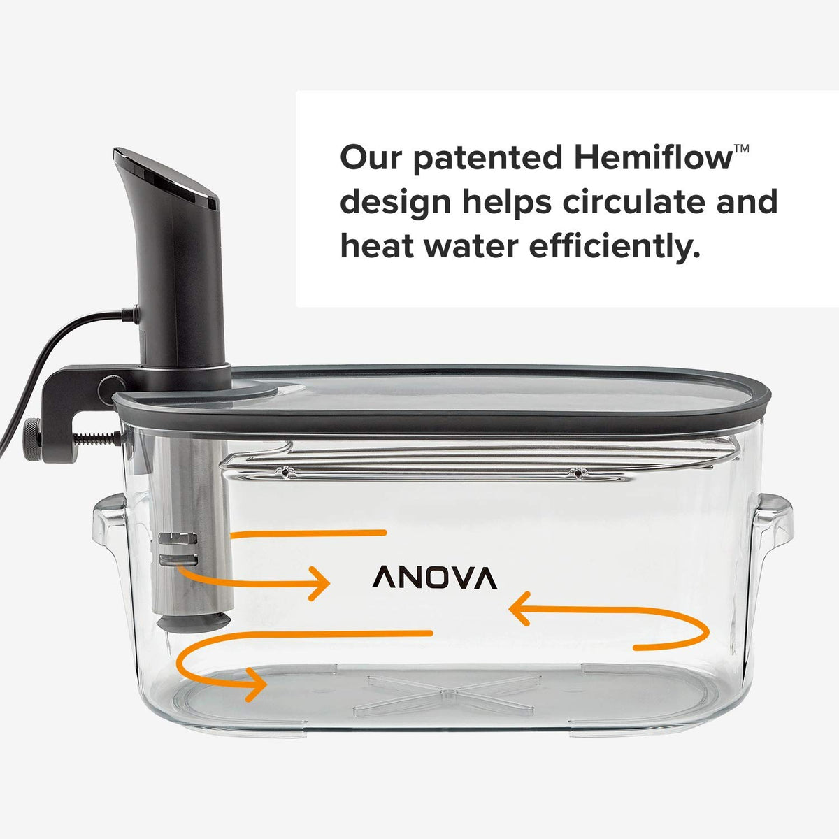 Anova Culinary ANTC01 Sous Vide Cooker Cooking container, Holds Up to 16L of Water, With Removable Lid and Rack