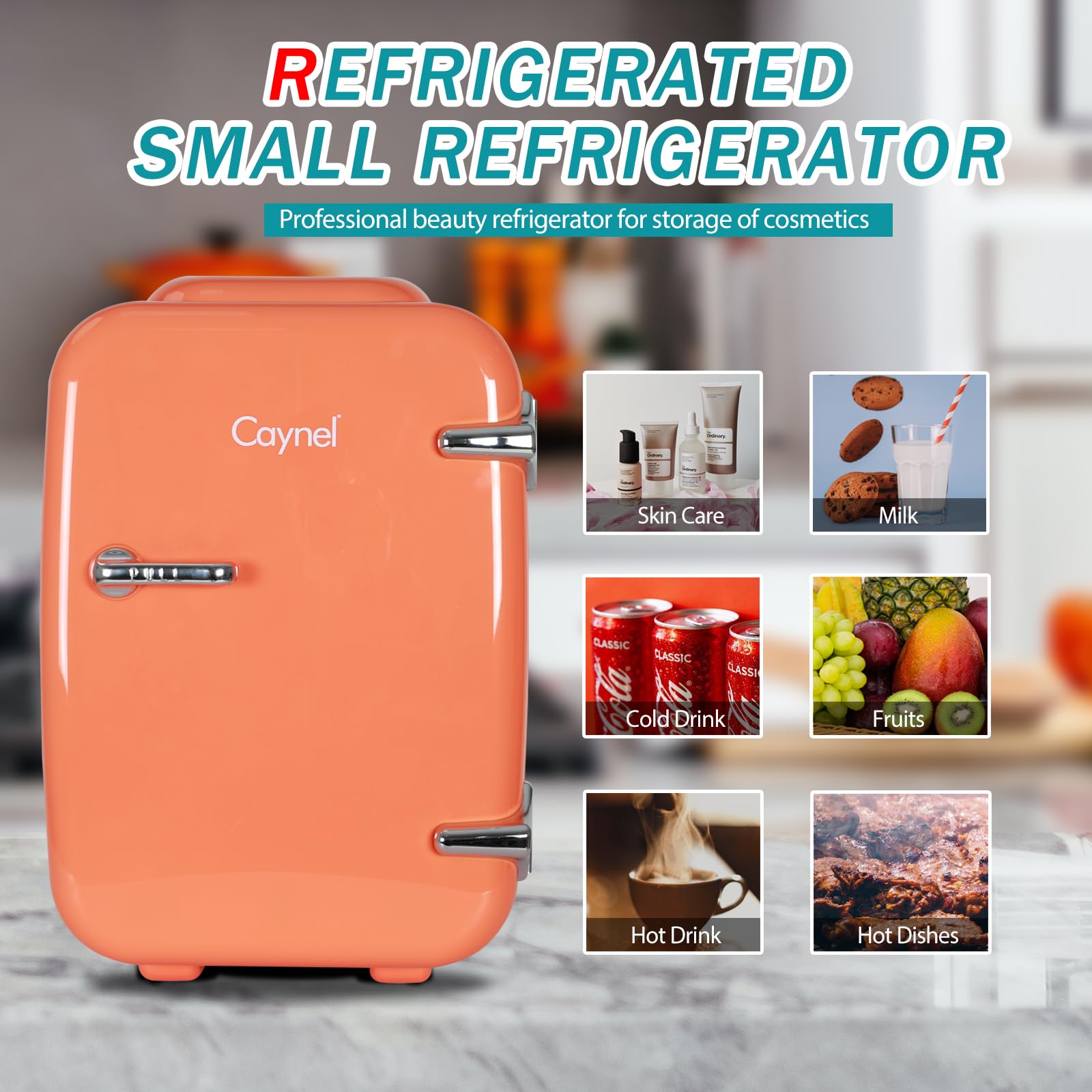 Mini Fridge Portable Thermoelectric 4 Liter Cooler and Warmer for Skincare, Eco Friendly Beauty Fridge For Foods,Medications, Cosmetics, Breast Milk, Medications Home and Travel