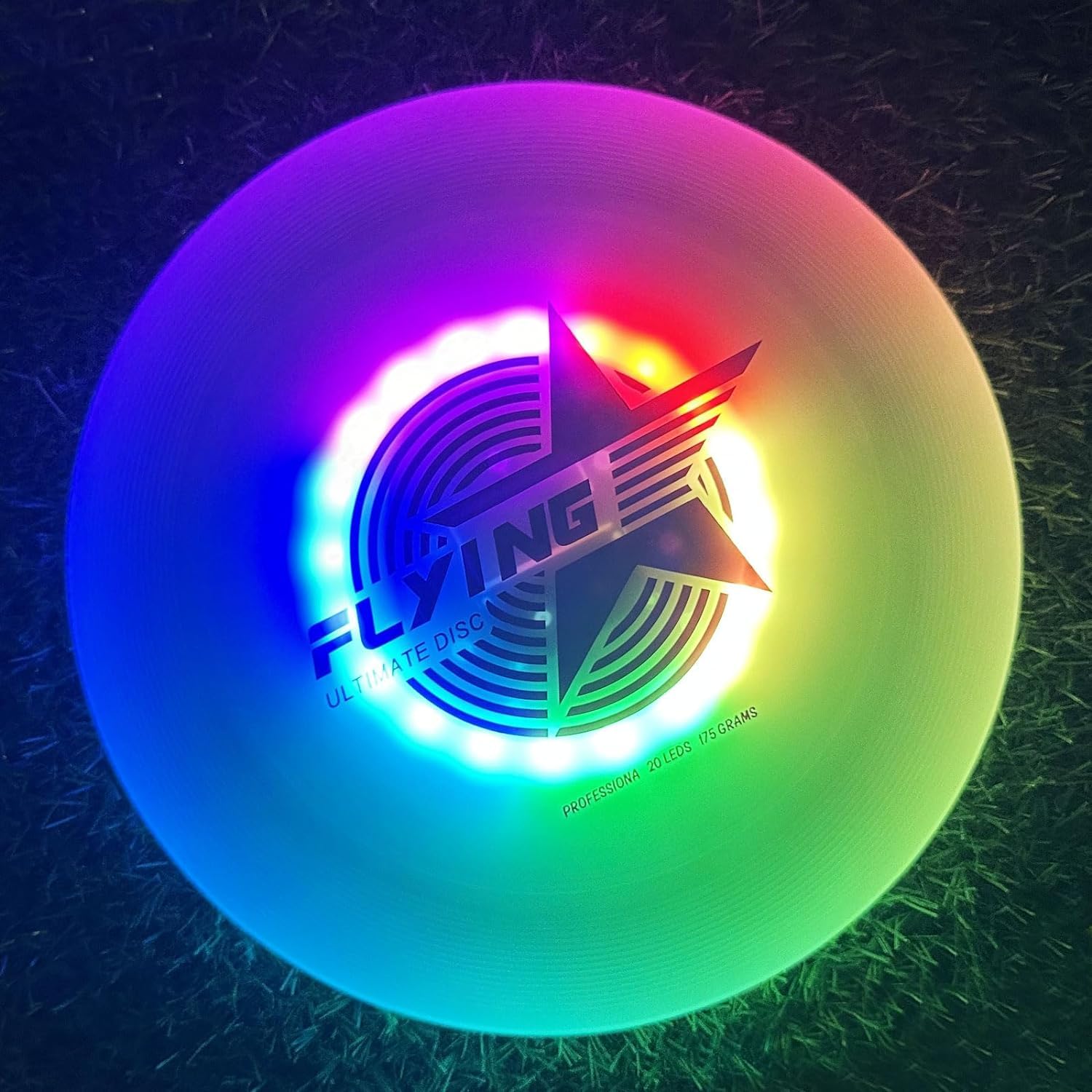 Soulpunk Colorful Light-up Flying Disc - 14 Modes, 4h Battery, 175g Ultimate Flying Discs, Soft Discs, Glowing Flying Dsic for Outdoor, Lawn, Beach, Ideal Gifts for Kids, Adult