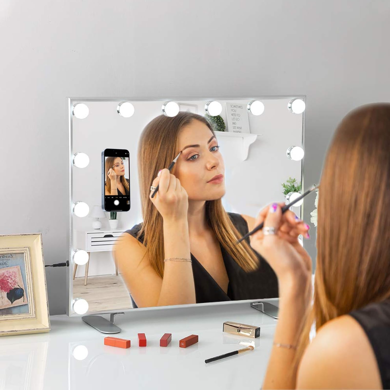 3 Pack Silicone Sticky Grip Holder for Cellphone, Silicone Suction Cup Phone Mount Hands-Free Double Sided Strong Grip Phone Holder for Selfie & Videos, Pink/Black/Transparent