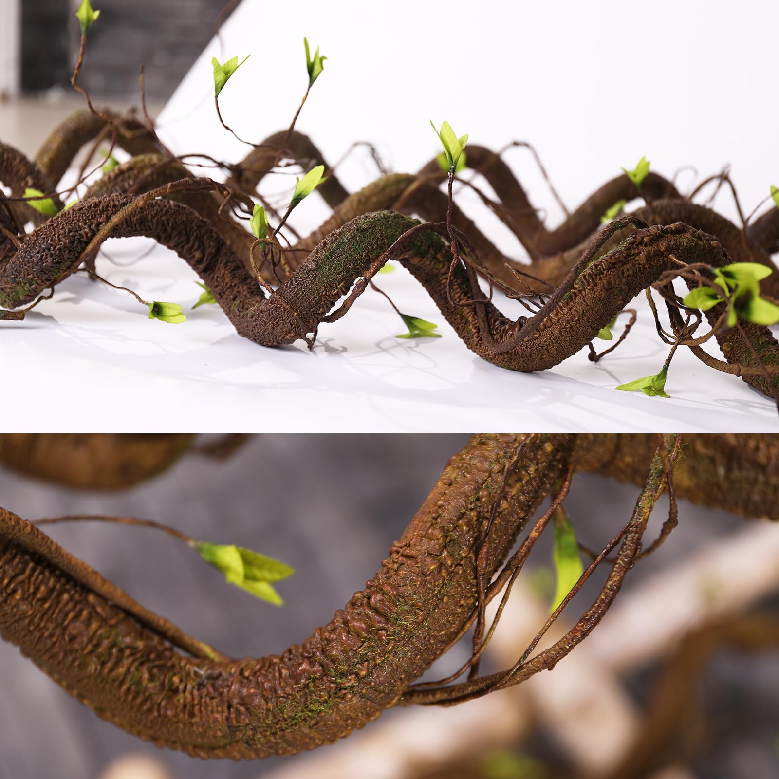 CONGZHANHH Bendable 63in Artificial Tree Twigs Cane Vine Branches Fake Plants Trunk Garland with Leaves for Home Wedding Garden Wall Hanging X'Mas Christmas Thanksgiving Day Decoration