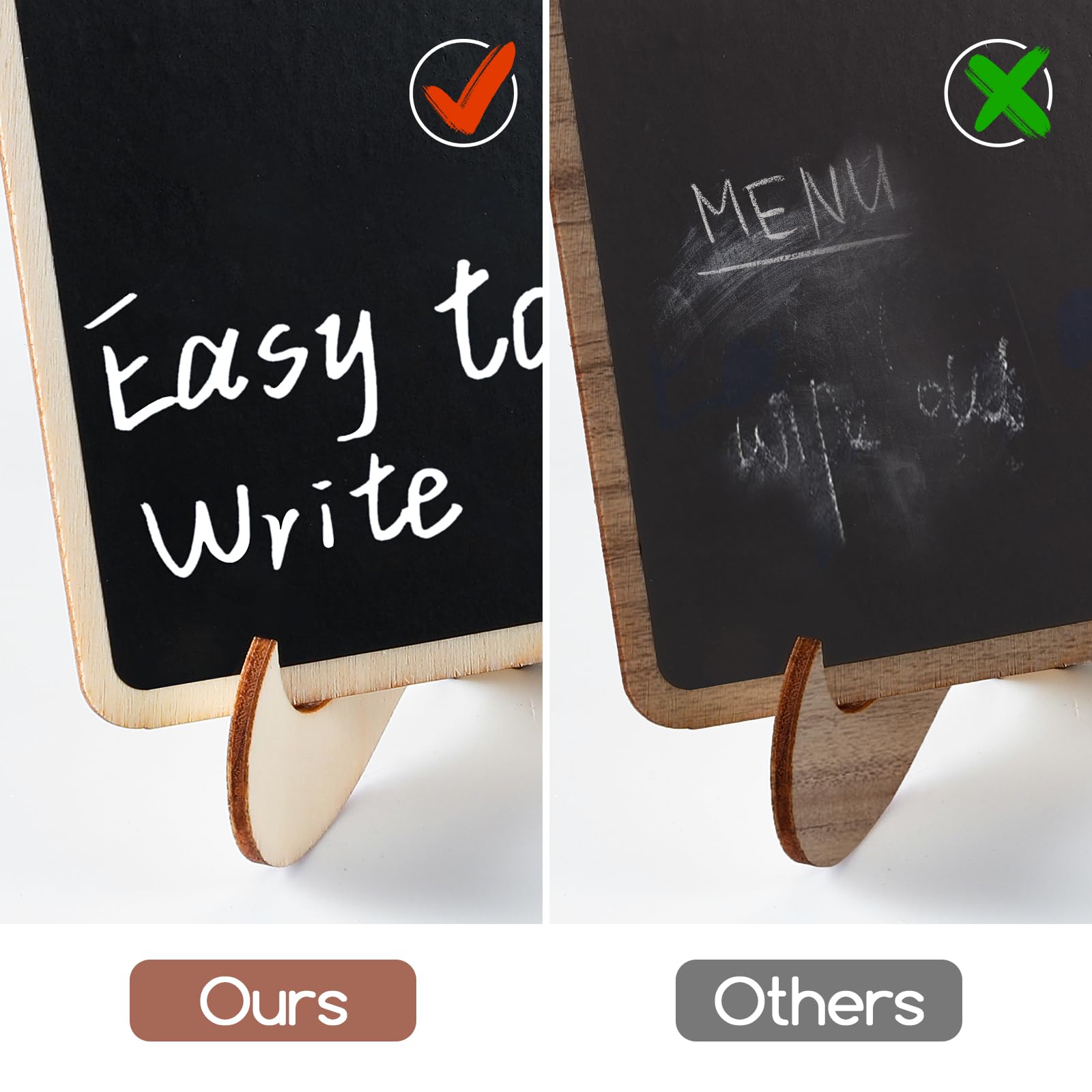 30 Pack Mini Chalkboard Signs for Food with Easel Stand, Small Chalk Board for Wedding Signs, Food Signs, Place Cards, Message Board, Party Supplies and Event Decorations - with Reusable Labels