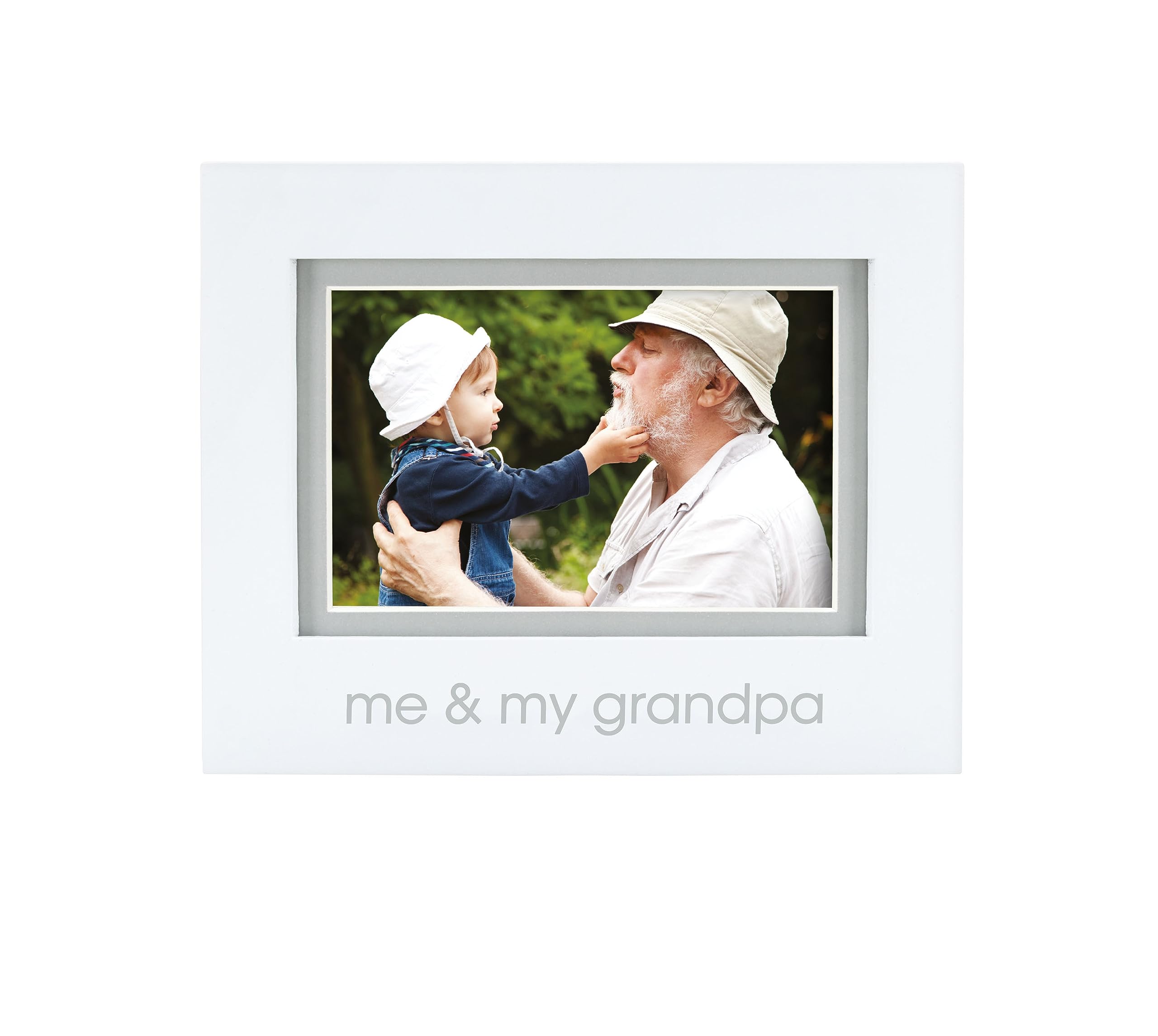 Pearhead Me and My Grandpa Sentiment Baby Picture Frame, Baby Keepsake Photo Frame, Gender-Neutral Baby Nursery Décor, Grandparents Gift, White