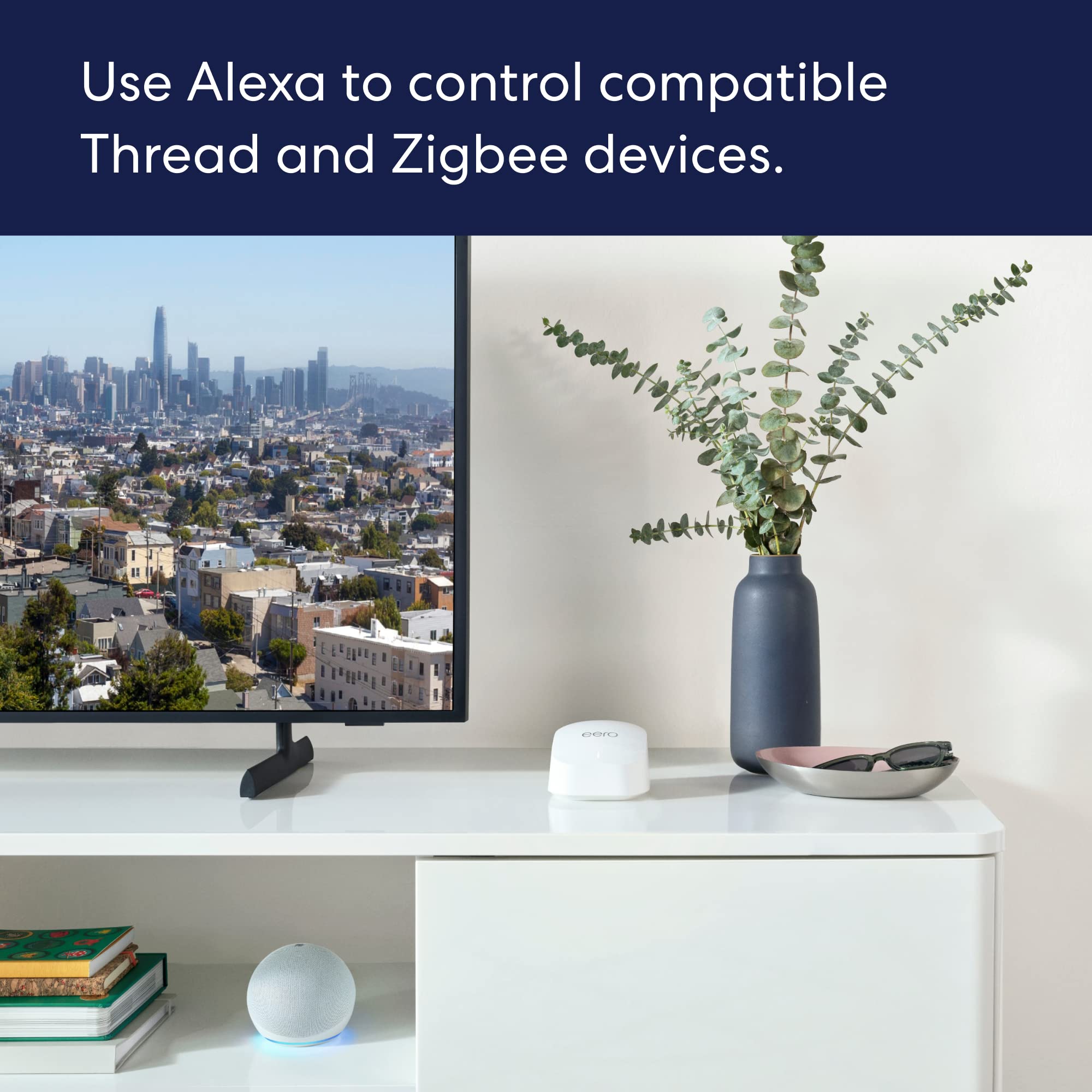 Amazon eero 6+ mesh wifi router (newest model) - Say goodbye to wifi dead spots, Coverage up to 3,000 sq. ft., Connect 75+ devices, 2-Pack
