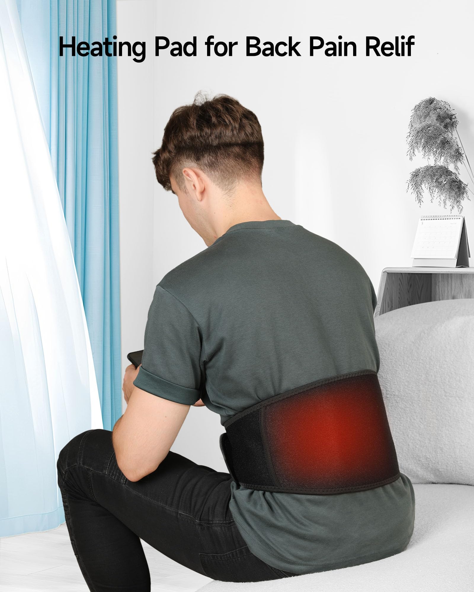 USB Heating Pad for Back Pain Relief, ALLJOY Heating Pad for Travel/Car, Auto Off & 3 Heat Levels, Heating Pad for Cramps Lower Back Shoulder Leg((NOT Include Power Bank))- Ideal Gifts for Women Men