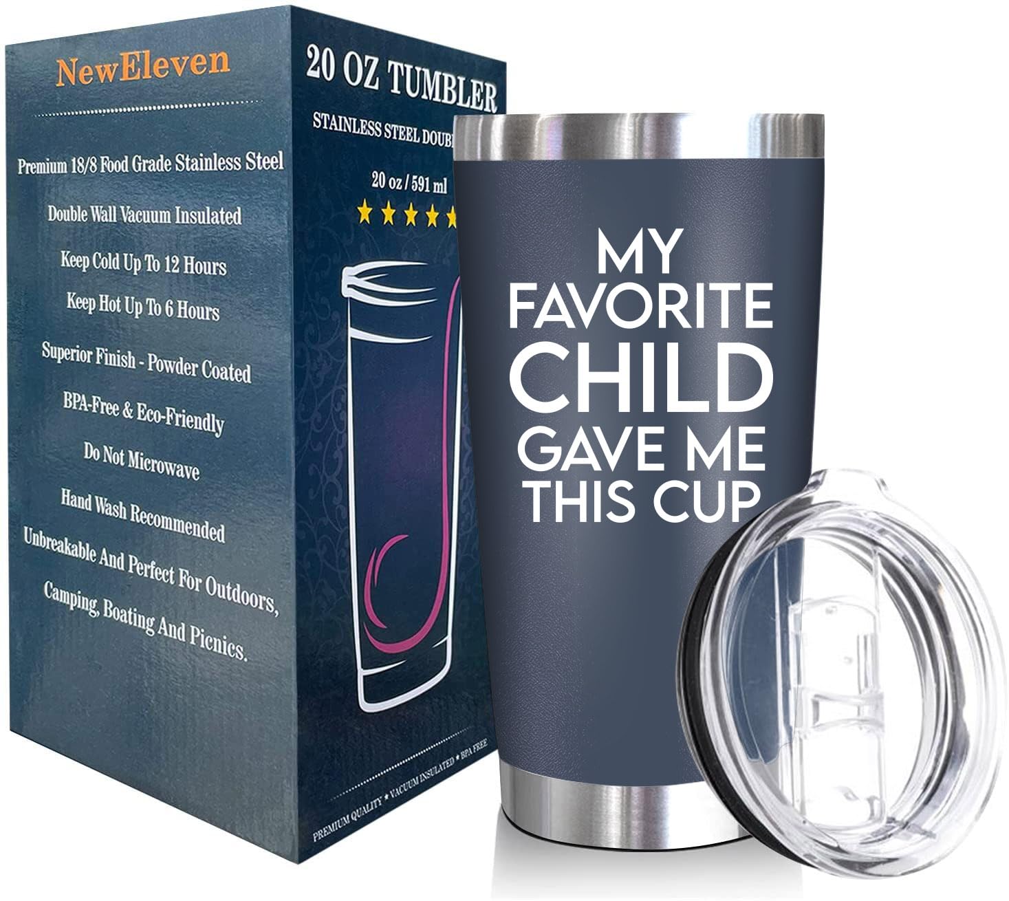 NewEleven Gifts For Dad - Birthday Gifts For Dad From Daughter, Son, Kids - Husband Gifts - Unique Birthday Present Ideas For Father, Husband, New Dad, Bonus Dad From Daughter, Son - 20 Oz Tumbler