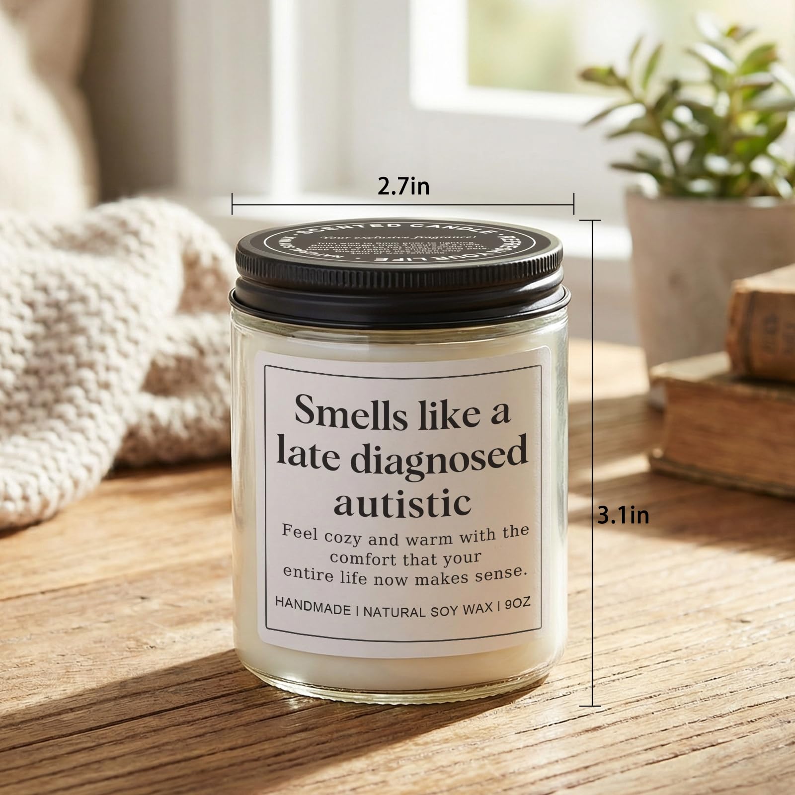 RIZOOCE Autism Sensory Products for Adults, Best Gifts for Autistic Teenagers, Special Needs Teenager Gift, Unique Autistic Adult Must Have - Lavender Scented Candle