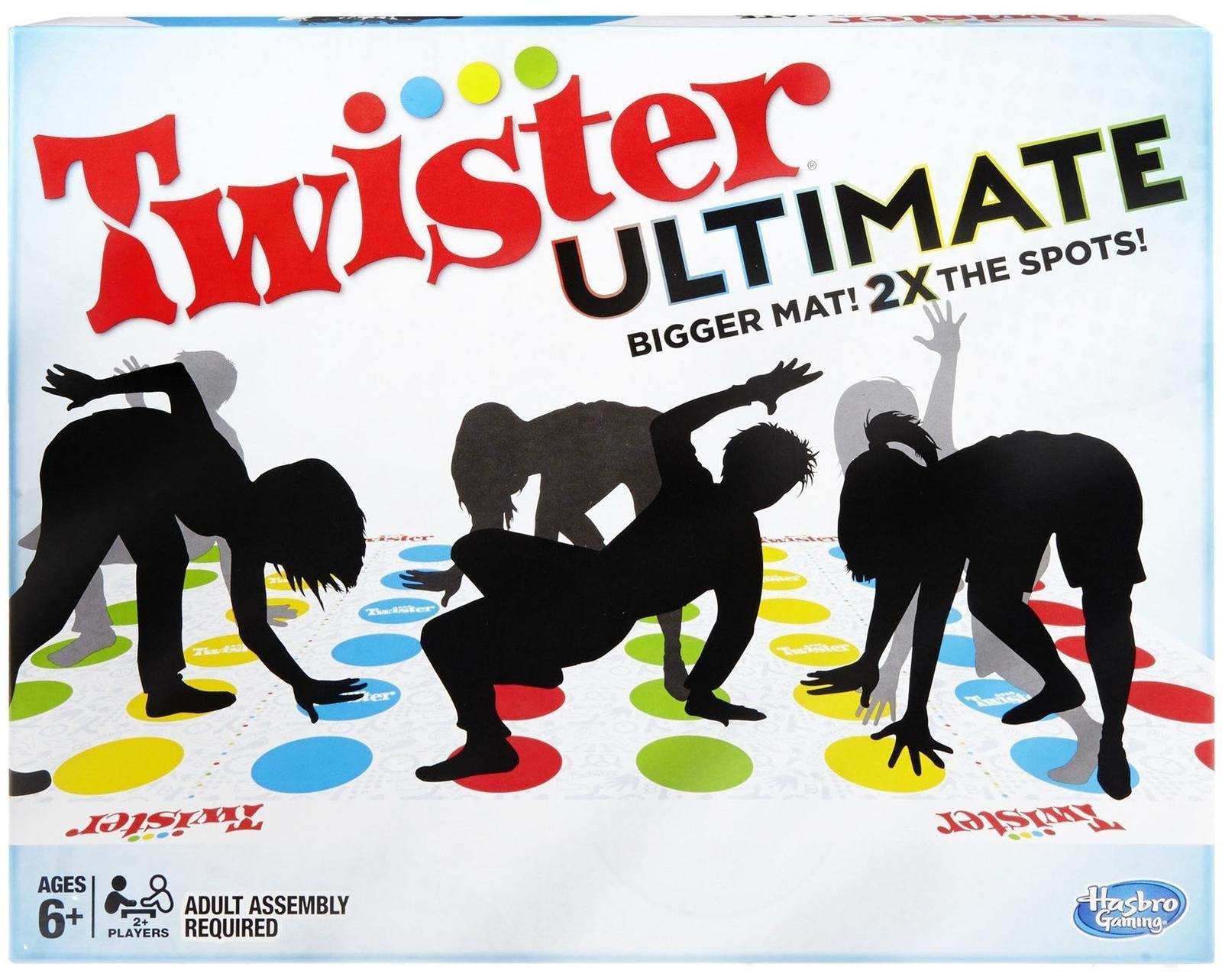 Hasbro Gaming Twister Ultimate: Bigger Mat, More Colored Spots, Family, Kids Party Game Age 6+; Compatible with Alexa (Amazon Exclusive)