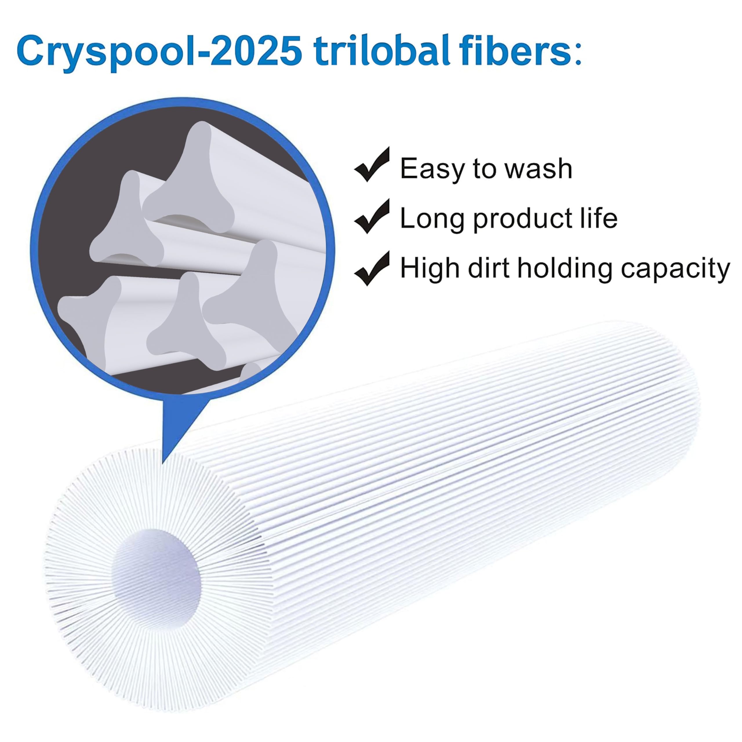 Cryspool® 07069 Filter Compatible with Clean & Clear Plus 320, CCP320, PCC80-PAK4, R173573, 817-0081, C-7470, FC-1976, 4×80 Sq. Ft Pool Filter Cartridge, 4 Pack
