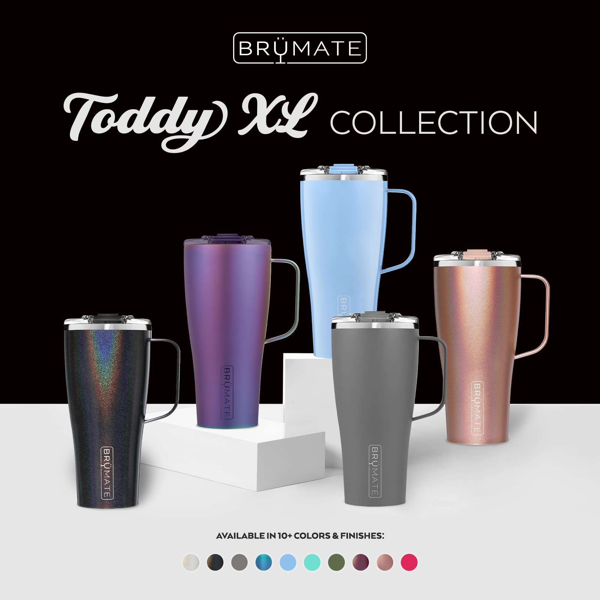 BrüMate Toddy XL - 32oz 100% Leak Proof Insulated Coffee Mug with Handle & Lid - Stainless Steel Coffee Travel Mug - Double Walled Coffee Cup (Onyx Leopard)