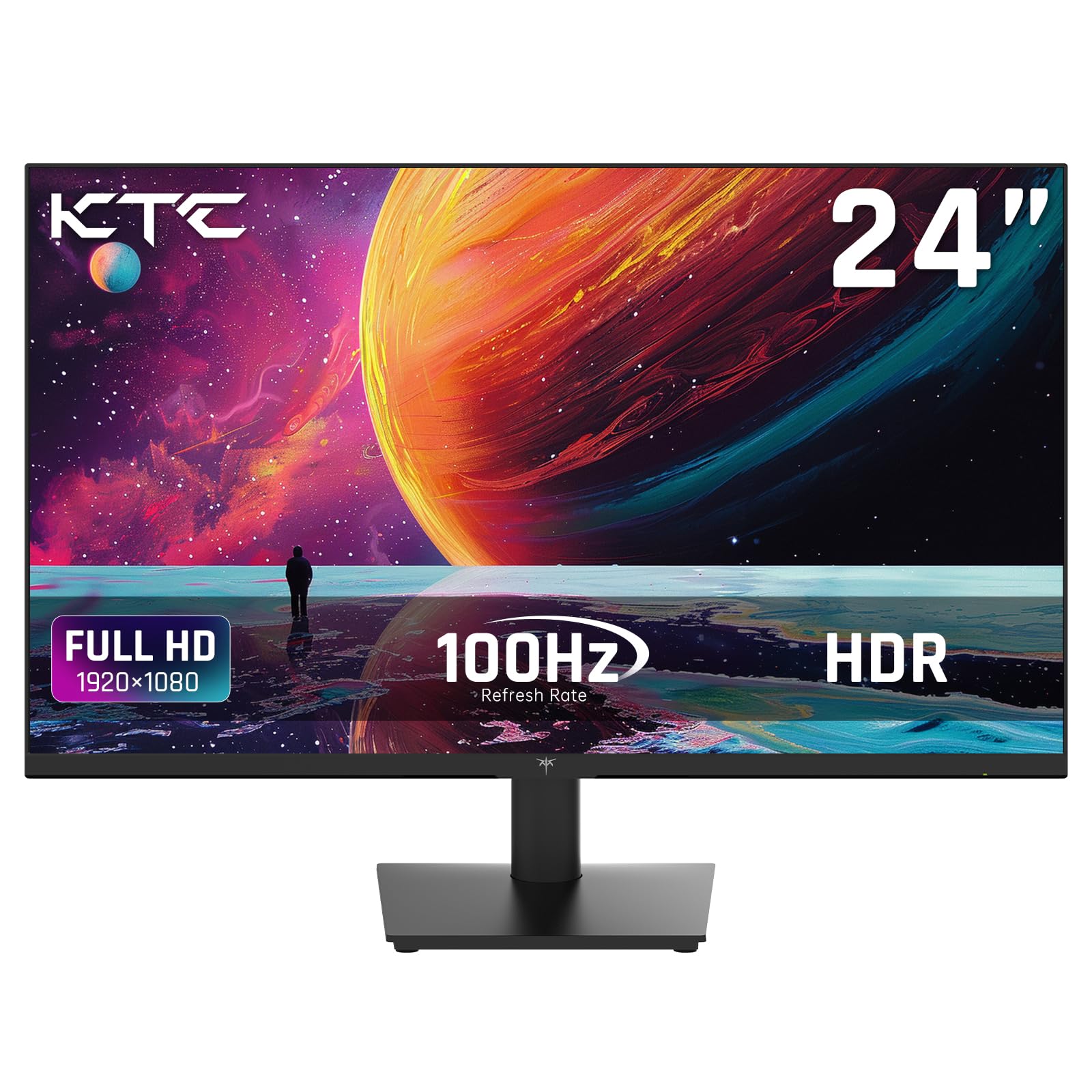 KTC 24 inch Monitor - 1080P Monitor, 100Hz FreeSync Gaming Monitor with HDR10,VESA Mountable, Adjustable Tilt, ZeroFrame Design, HDMI,VGA,Earphone Ports, PC Monitor Work Monitor for Office