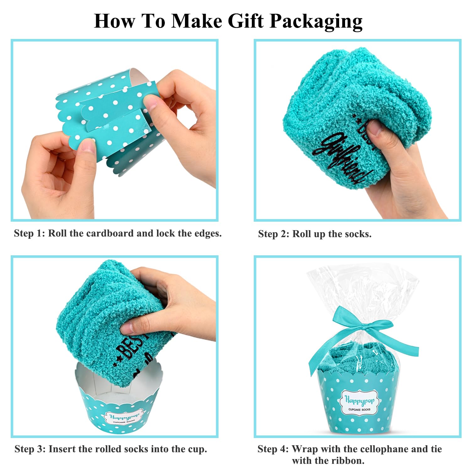 HAPPYPOP Gifts For Girlfriend From Boyfriend - Cute Girlfriend Gifts for Her, Girlfriend Gift Ideas, Girlfriend Socks, Best Girlfriend Ever