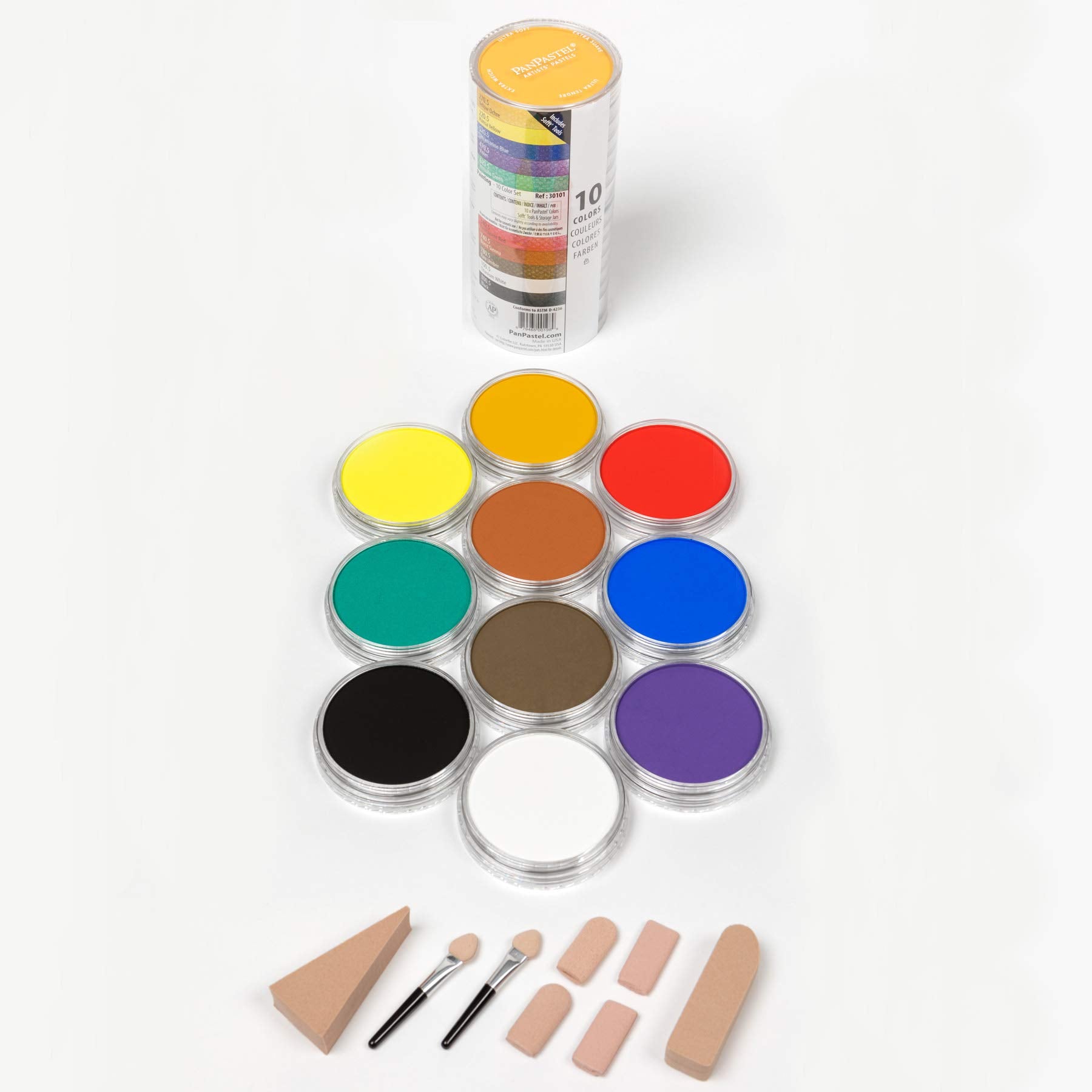 PanPastel Artist Pastels by GOLDEN, Painting Set, 10 Color, Professional Artist Pastels, Unique Pan Format (cake-like)