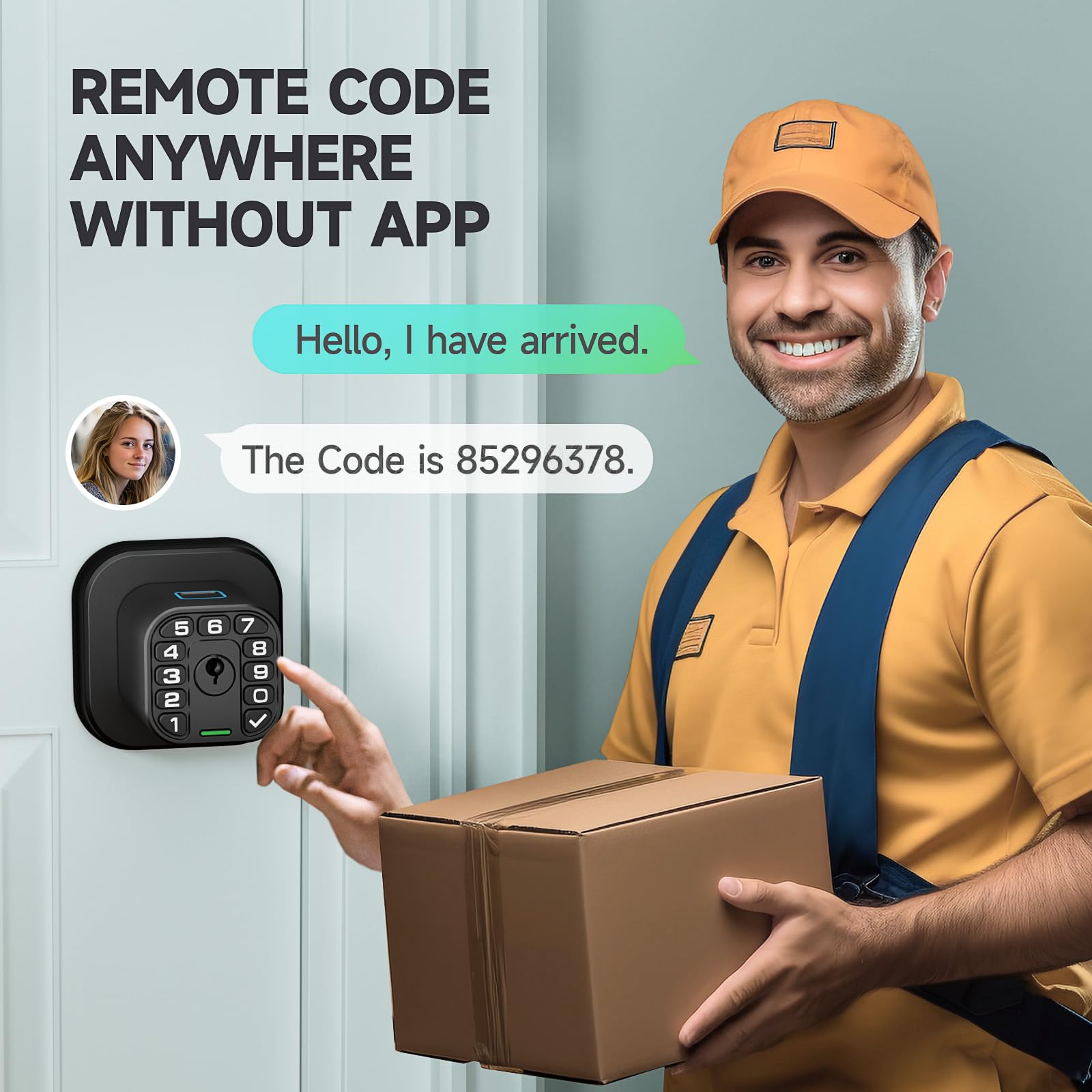 Richelock Fingerprint Door knob, Smart Biometric Door Lock with Keypad, Keyless Entry Code Door Knob, Waterproof & Weatherproof , Auto Lock ,Voice Navigation, For Bedroom, Gate,Office -Matte Black