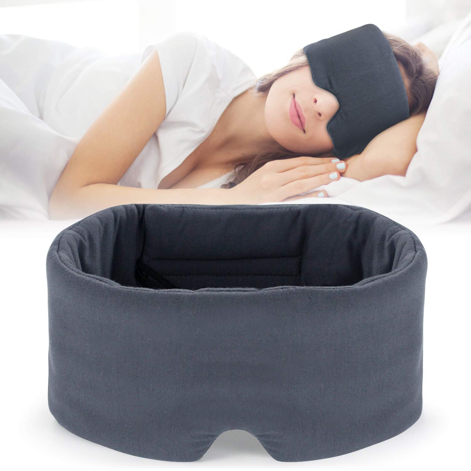 Mavogel Sleep Mask - Modal Material Eye Mask for Sleeping, Ultra Soft and Skin Friendly Full Eye Covers for Women/Men, Perfect Light Blocking Sleeping Mask for Travel Yoga Nap, Fully Adjustable Strap