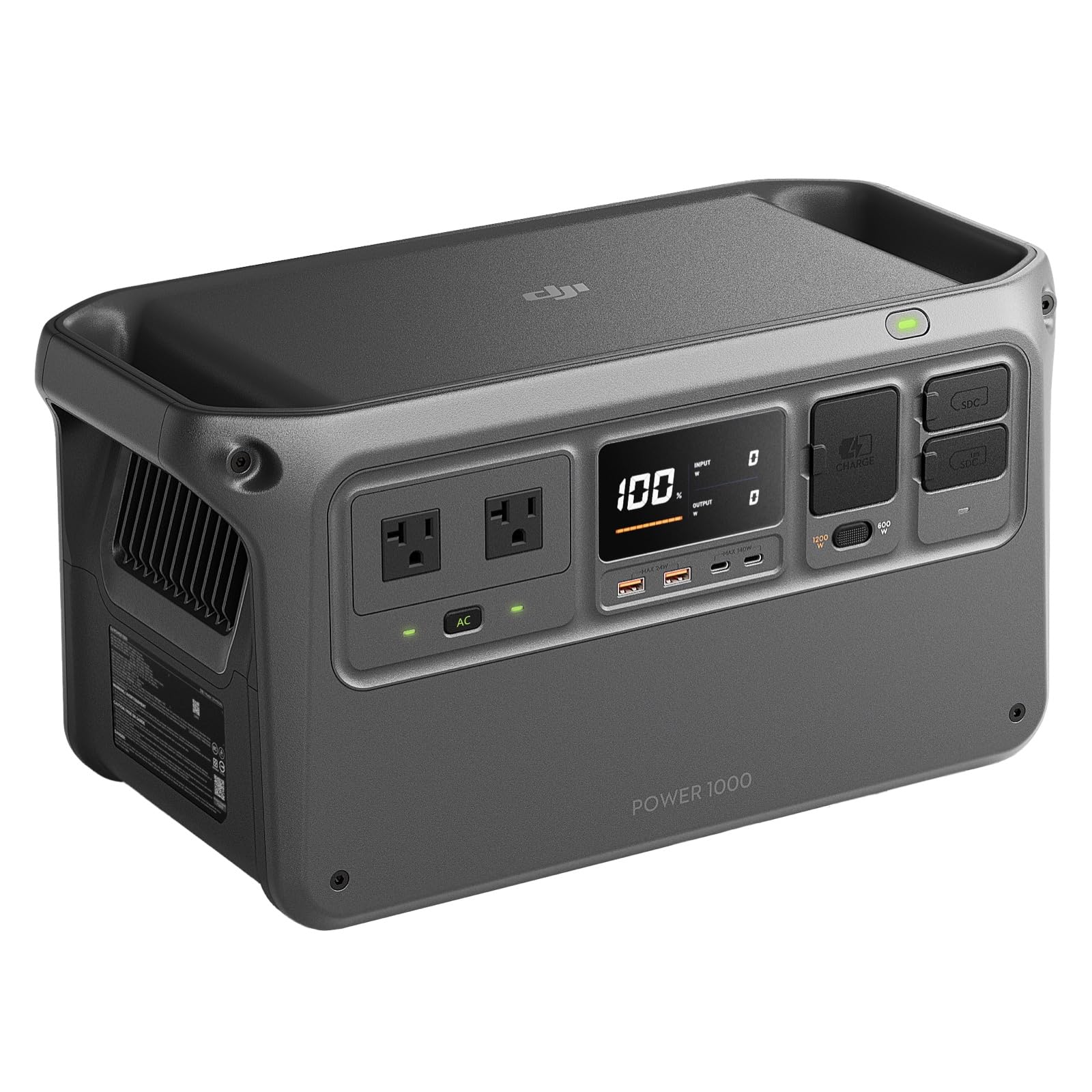 DJI Power 1000 Portable Power Station, 1024Wh LiFePO4 Battery, 2200W (Peak 2600W) AC/140W USB-C Output, 23db Ultra-Silent, Solar Generator For Home Backup, Camping(Solar Panel Optional)