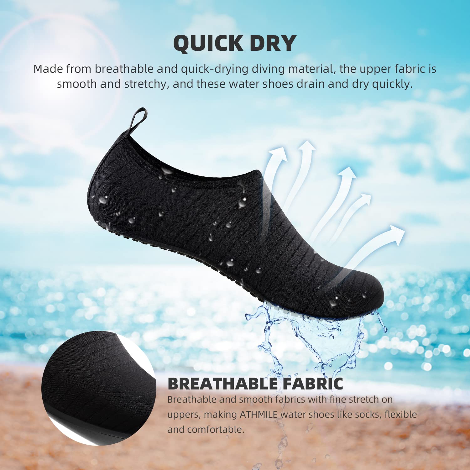 Water Shoes for Women Men Quick-Dry Aqua Socks Swim Beach Barefoot Yoga Exercise Wear Sport Accessories Pool Camping Adult Youth Size 7-8 Women/6-7 Men