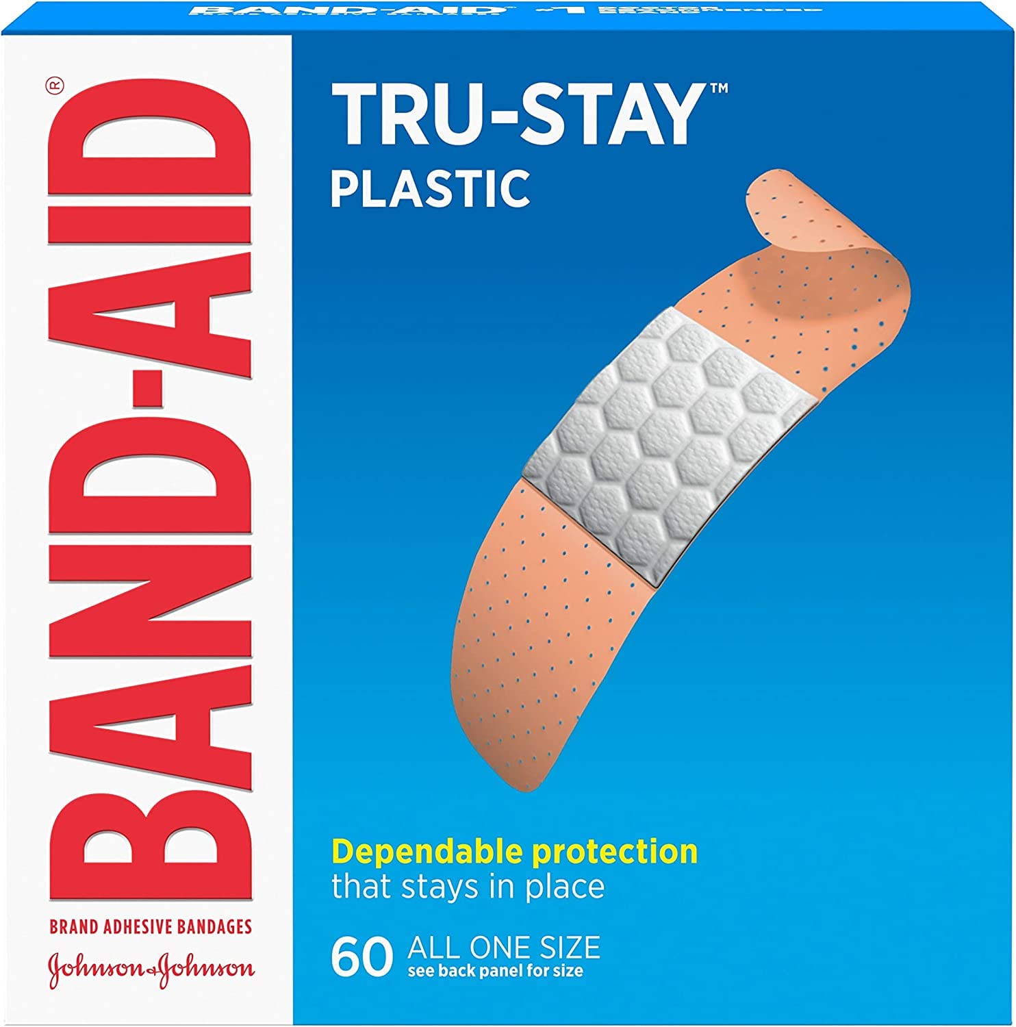 BAND-AID Plastic Strips All One Size 60 Each (Pack of 6)