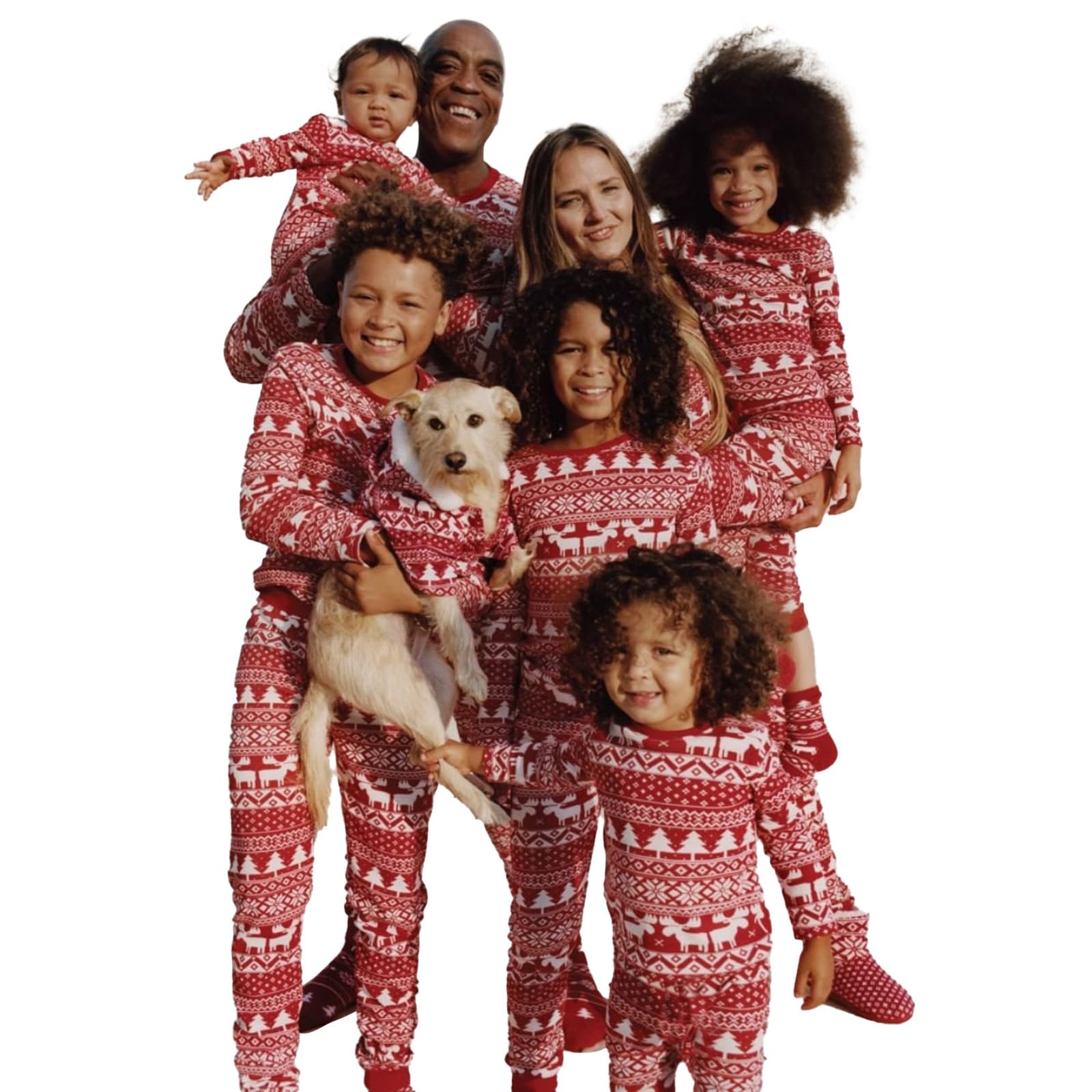 Christmas Pajama Family Matching Sets Xmas Holidays Pjs for Family Cute Funny Elk Jammies Sleepwear for Women Men