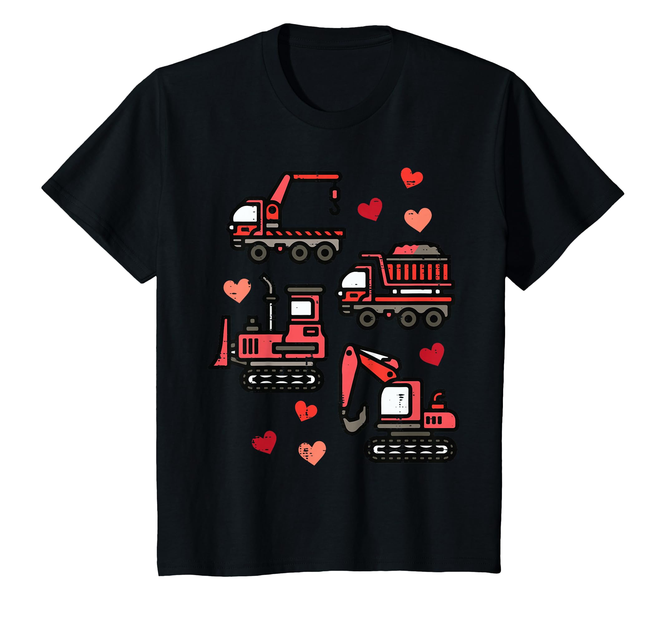 Valentines Day Construction Trucks Funny Boys Kids Toddler T-Shirt