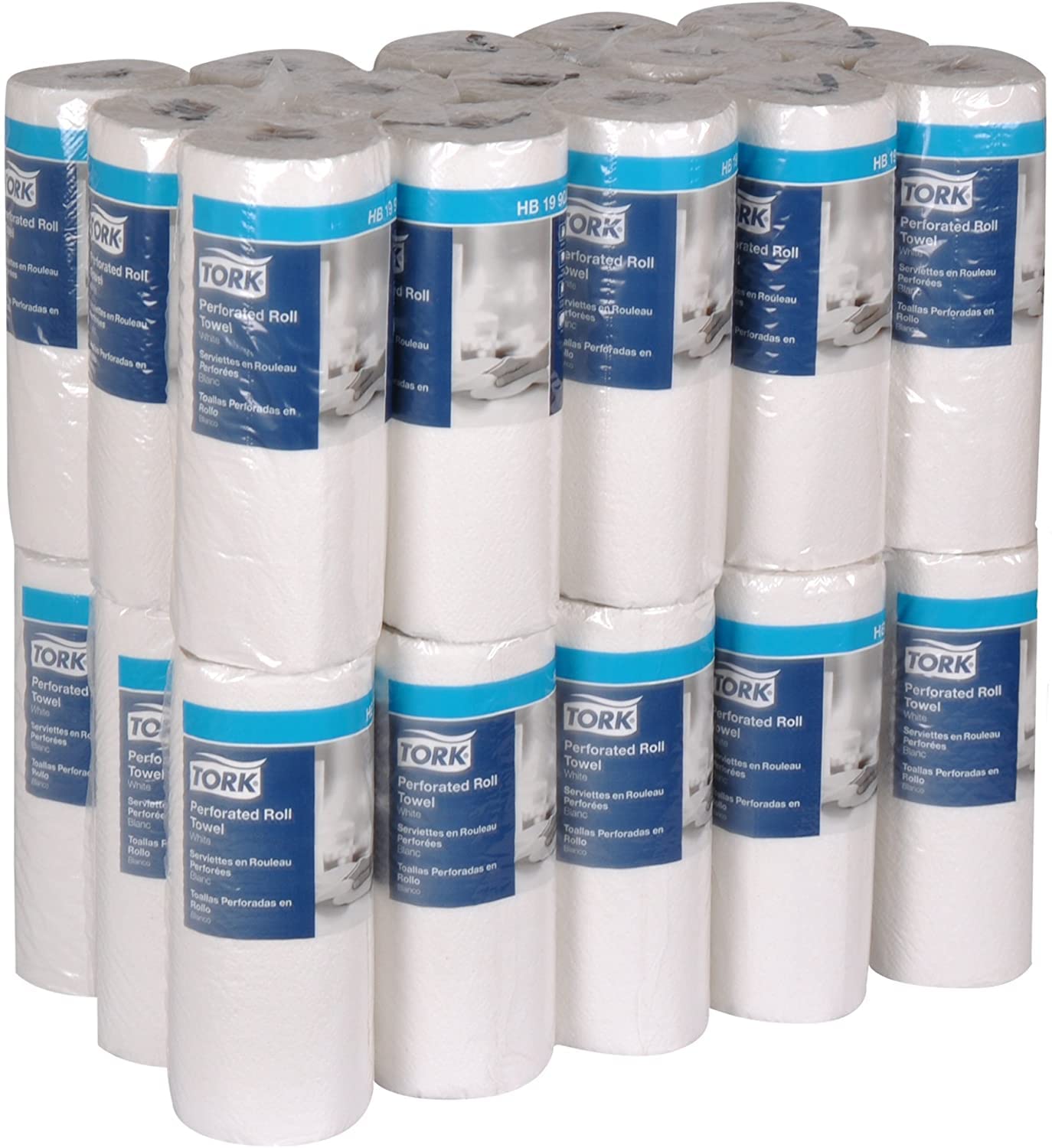 Tork HB1990A Perforated Paper Roll Towel, 2-Ply, 11" Width x 9" Length, White (Case of 30 Rolls, 84 per Roll, 2,520 Towels)