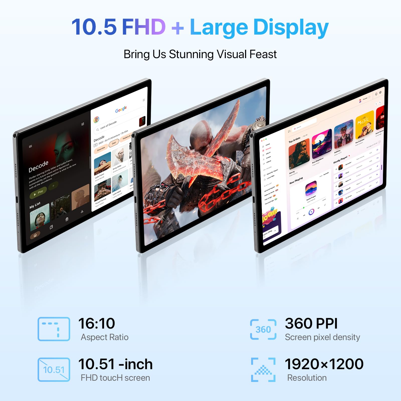 UMIDIGI A13 Tab (16+128GB),Android 13 Tablets 10.5 inch FHD Display Android Tablet, 7500 mAh Mega Battery Gaming Tablet, 8MP+13MP Camera Tablet, Support 1 TB Expandable Tablets……