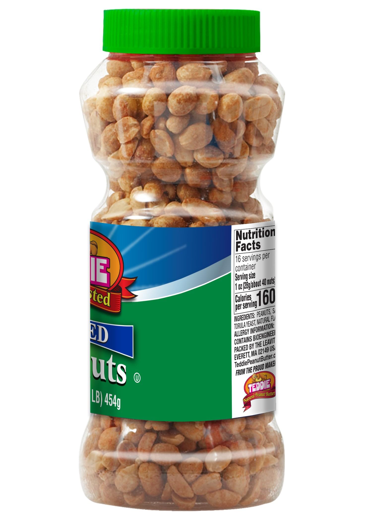 Teddie Premium All Natural Dry Roasted Peanuts (Salted, 16 Ounce (Pack of 1))