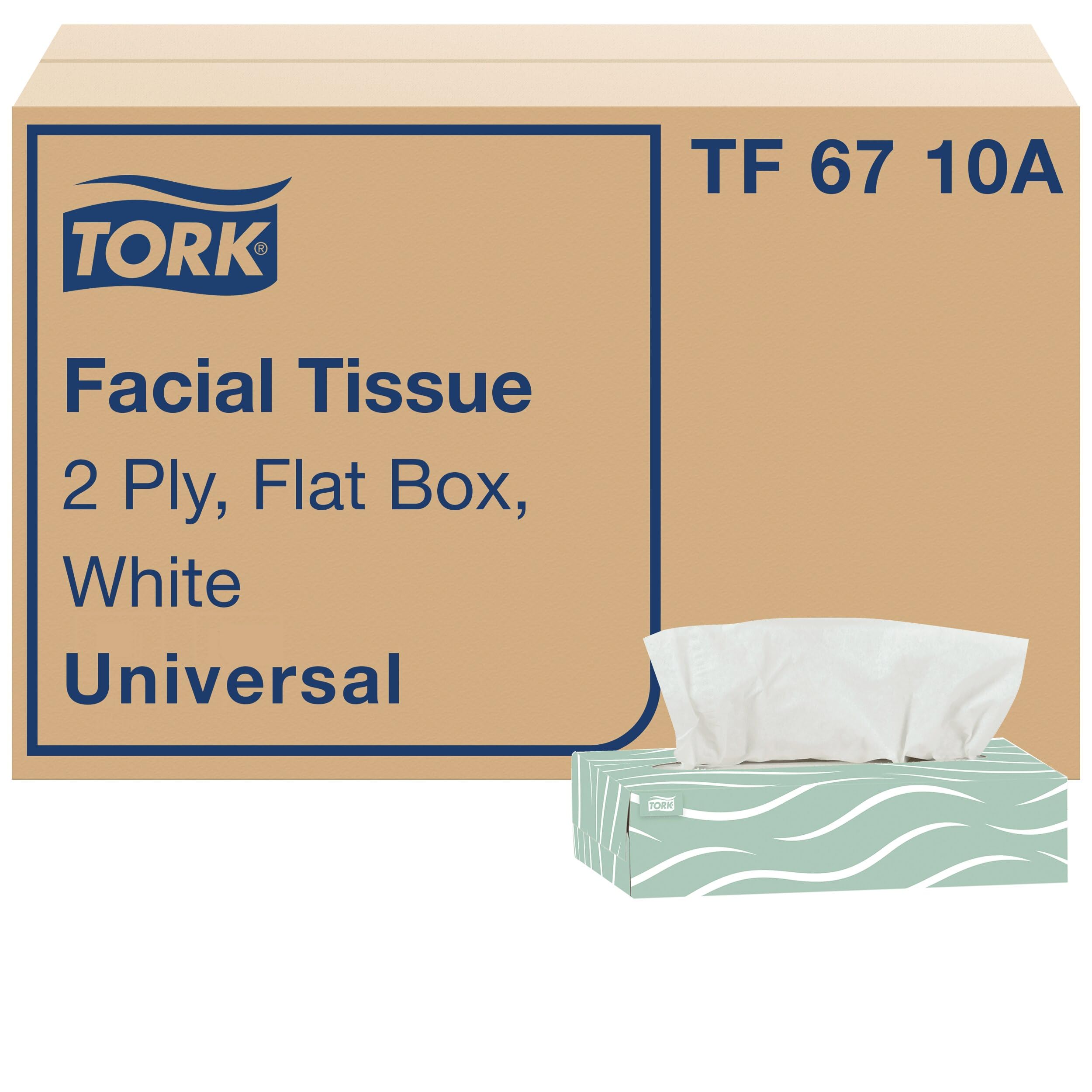 Tork Universal Facial Tissue Flat Box White, Soft, 2-ply, 30 x 100 tissues, TF6710A