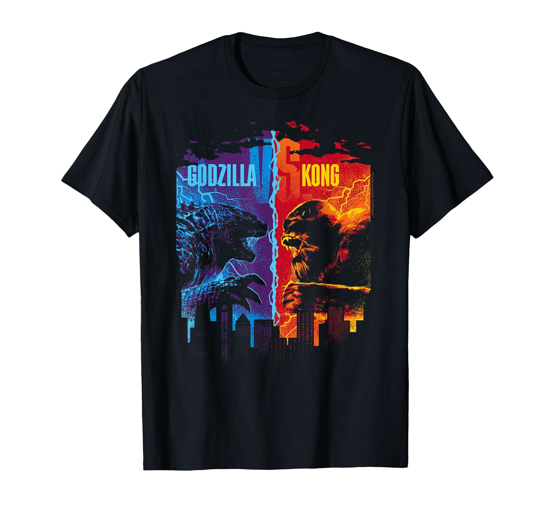 Godzilla x Kong T-Shirt, Unisex-Adults, Short Sleeve, Black, Small