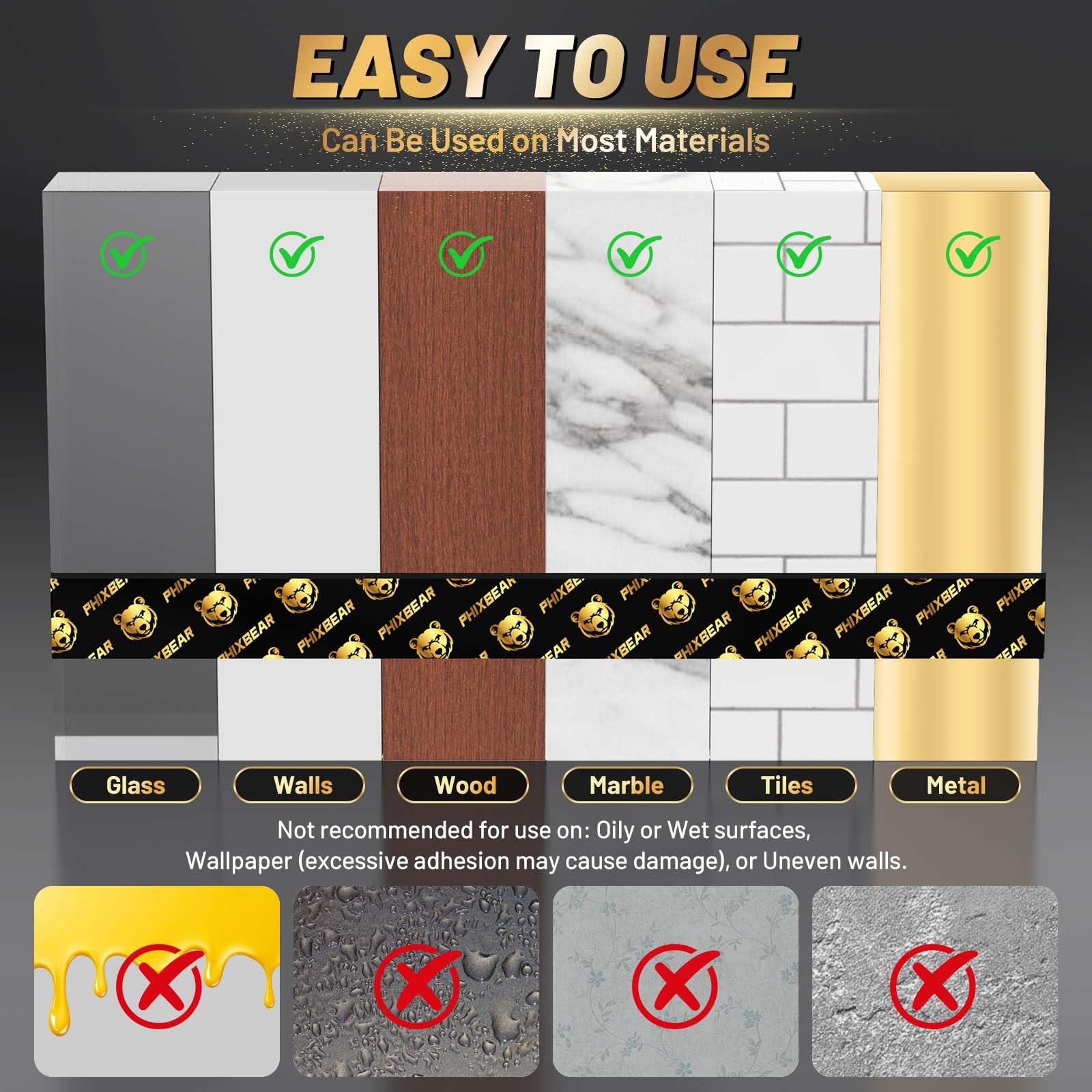 PHIXBEAR Pro+ Heat Resistant Heavy Duty Foam Tape, Super Strong Double Sided Mounting Tape for Indoor, Outdoor, Automotive, LED Strip, Weatherproof Removable No Residue 0.4" x 19.7 FT