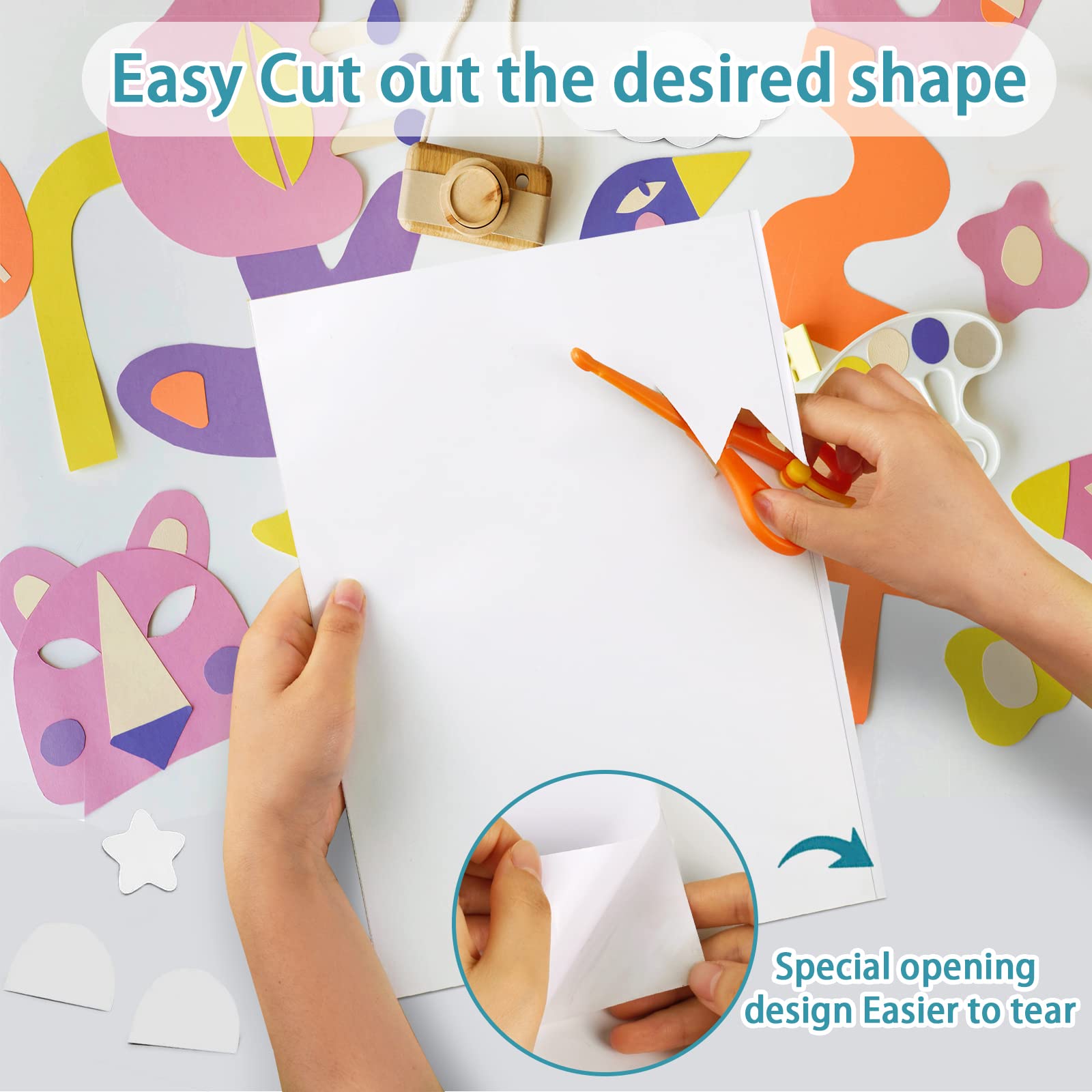 Double Sided Adhesive Sheets for Arts Craft Scrapbooking Photo Albums Home Decorative 25Pcs, 8.3 x 11.7 Inch