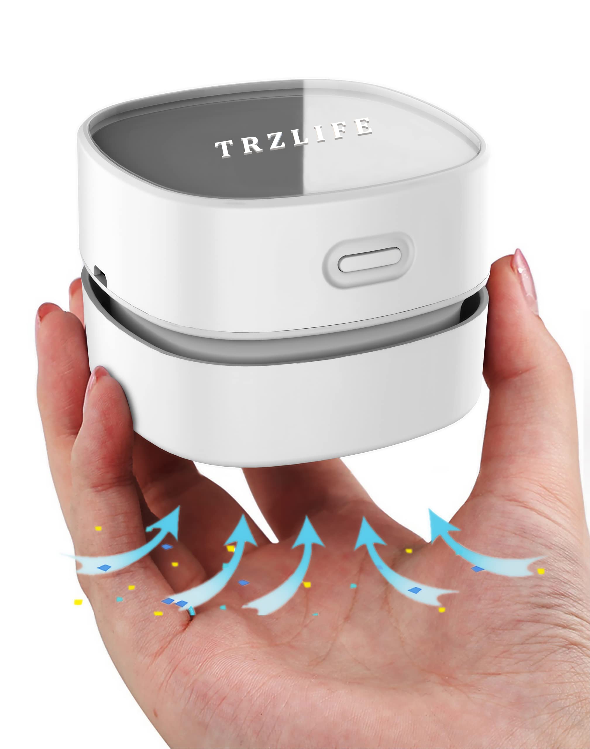 TRZLIFE Desk Vacuum Cleaner, Rechargeable and Durable Mini Table Vacuum Cleaner Must-Have Office Desk Accessory Sucks up Tiny Items and Crumbs from Desktop Drawer Countertop Ideal as a Holiday Gift