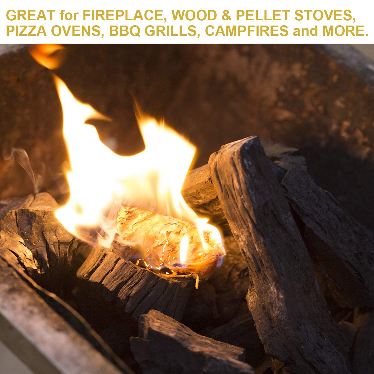 Fire Starter, 108 Count Natural Fire Starters for Fireplace, Charcoal Starter, Fire Starters for Grill, Campfires, Fireplace, BBQ, Firestarters for Indoor Outdoor Fire Pit, Wood Fireplace Starters