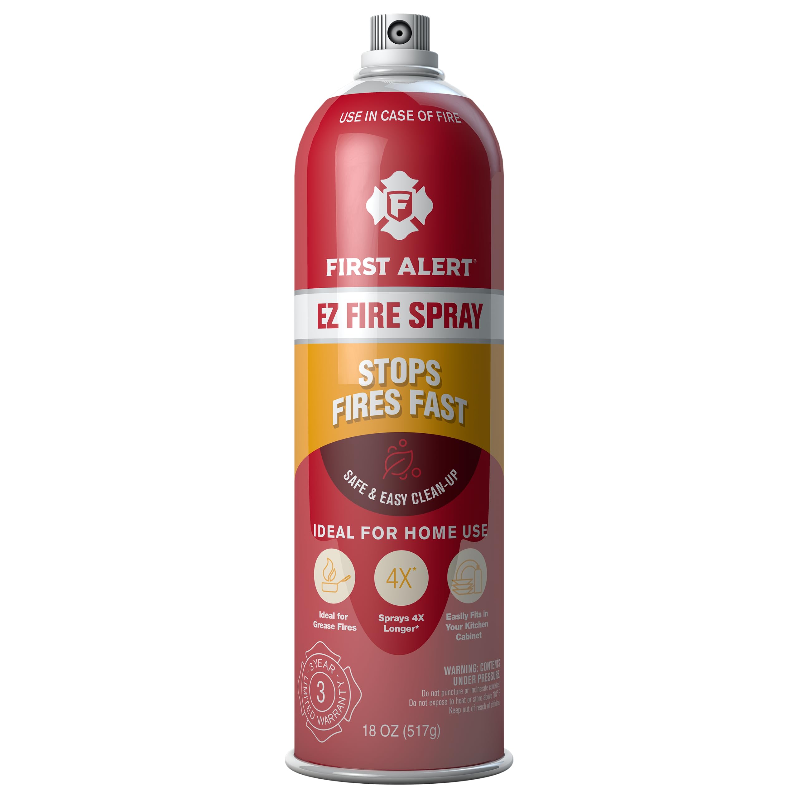 First Alert EZ Fire Spray, Extinguishing Aerosol Spray, AF400 Red 18 Ounce (Pack of 1)