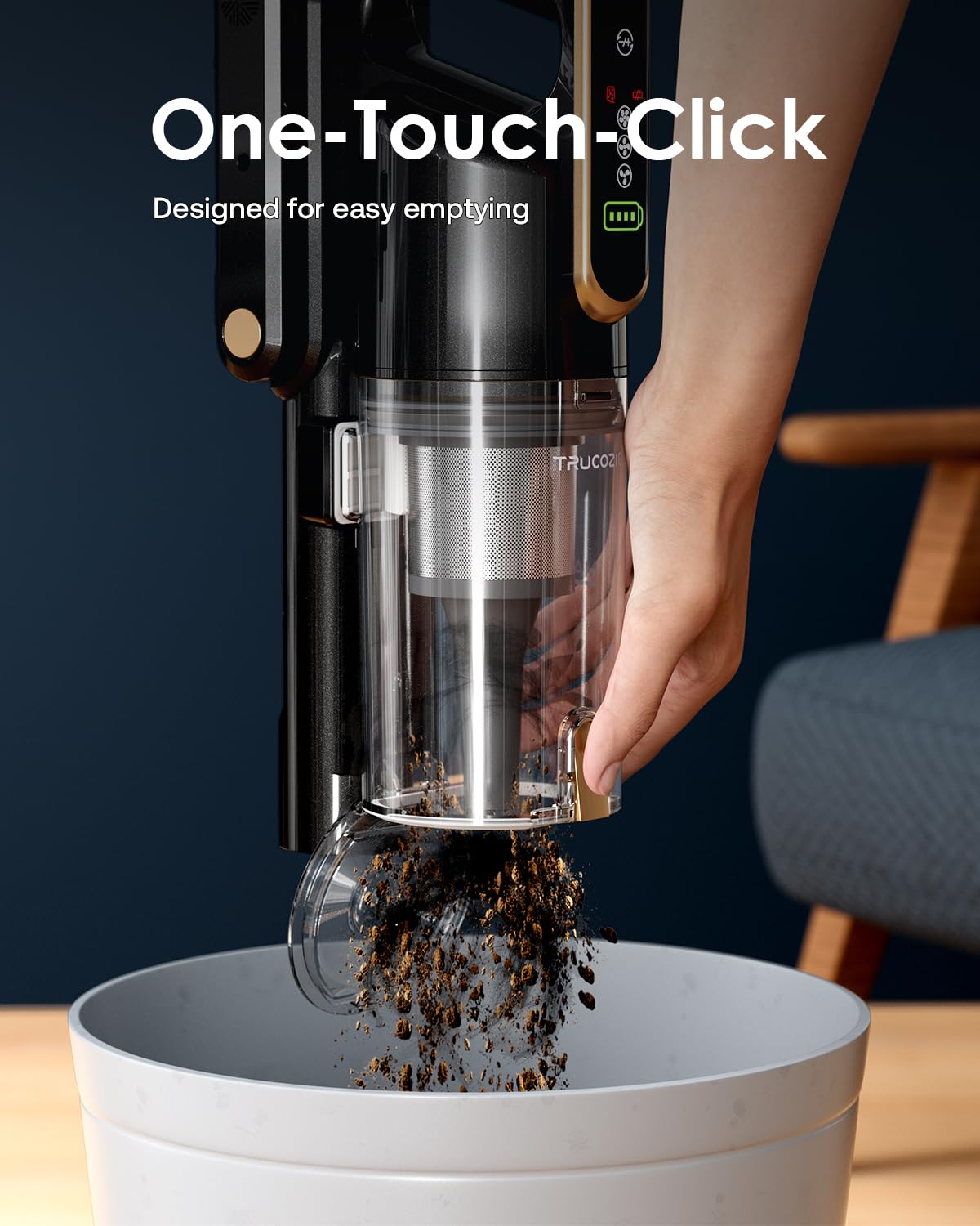 Cordless Vacuum Cleaner, 45Kpa 50 Mins Runtime Self-Standing Stick Vacuum Cleaners for Home, Powerful Suction, Lightweight, LED Touch Screen 8 in 1 Vacuum for Pet Hair, Carpet, Hardwood Floor, Black