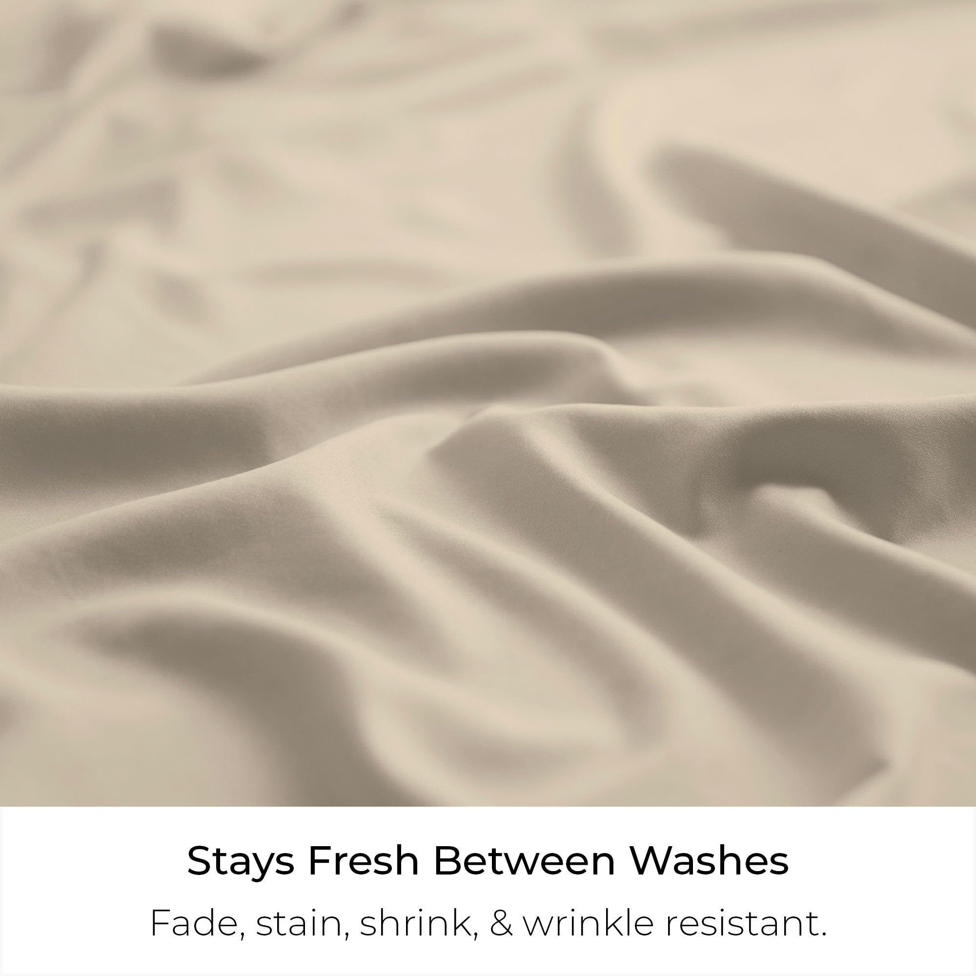 Mellanni Bed Skirt King Size - Bed Skirting - 15-Inch Tailored Drop Pleated Dust Ruffle - Hotel Luxury Bedding - Wrinkle, Fade, Stain Resistant - 1 Bedskirt (King, Beige)