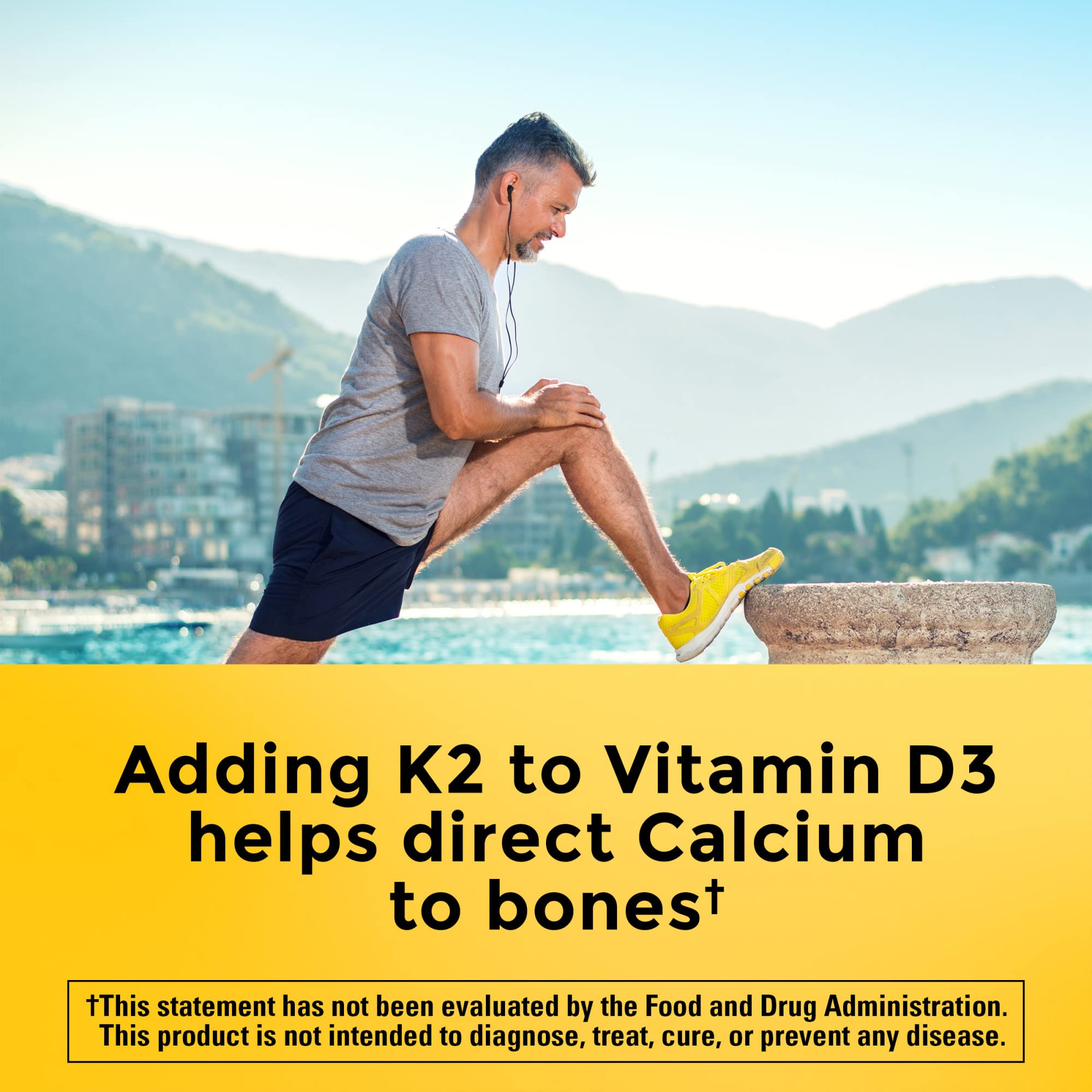 Nature Made Vitamin D3 K2 Gummies, Vitamin D 5000 IU Per Serving for Bone, Teeth, Muscle and Immune Support, 50 Gummy Vitamins, 25 Day Supply