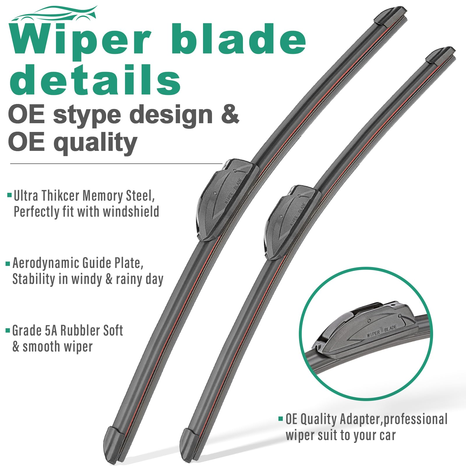 16" 16" 12" Windshield Wiper Blades Replacement for Jeep Wrangler JL 2018 2019 2020 2021 2022 2023 Premium All Weather Front Rear Wipers Set - OEM Quality (Pack of 3)