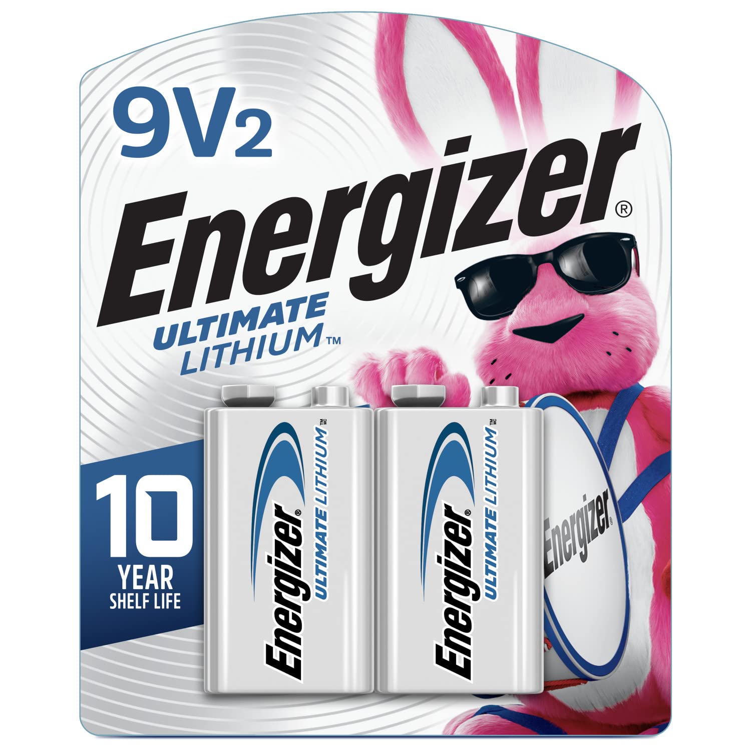 Energizer Ultimate Lithium 9V Batteries (2 Pack), Lithium 9 Volt Batteries