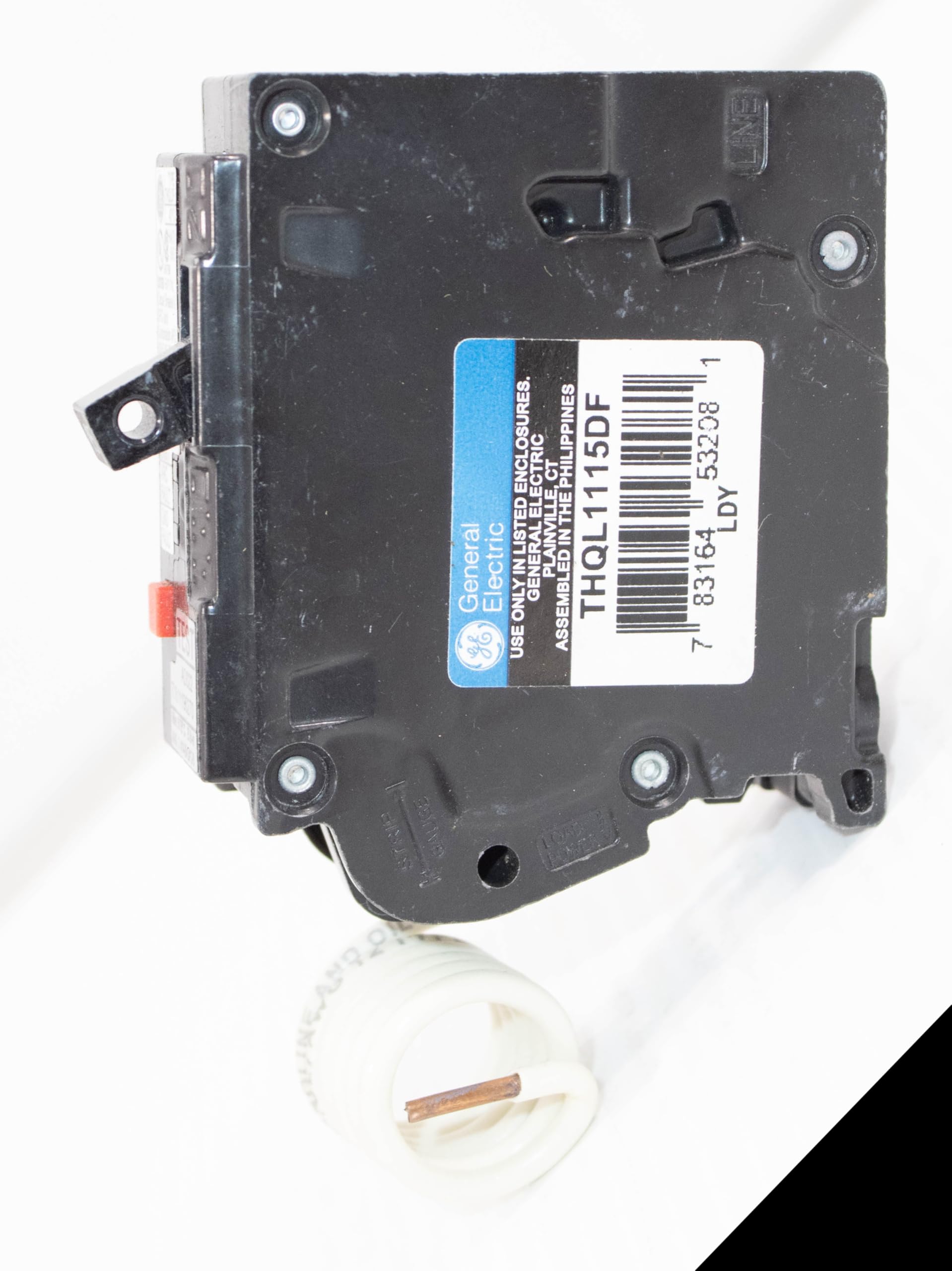 GE THQL1115DF Single-Pole Dual Function Plug-in Afci/Gfci Circuit Breaker, 120 Vac, 15 Amp, 10 Kaic
