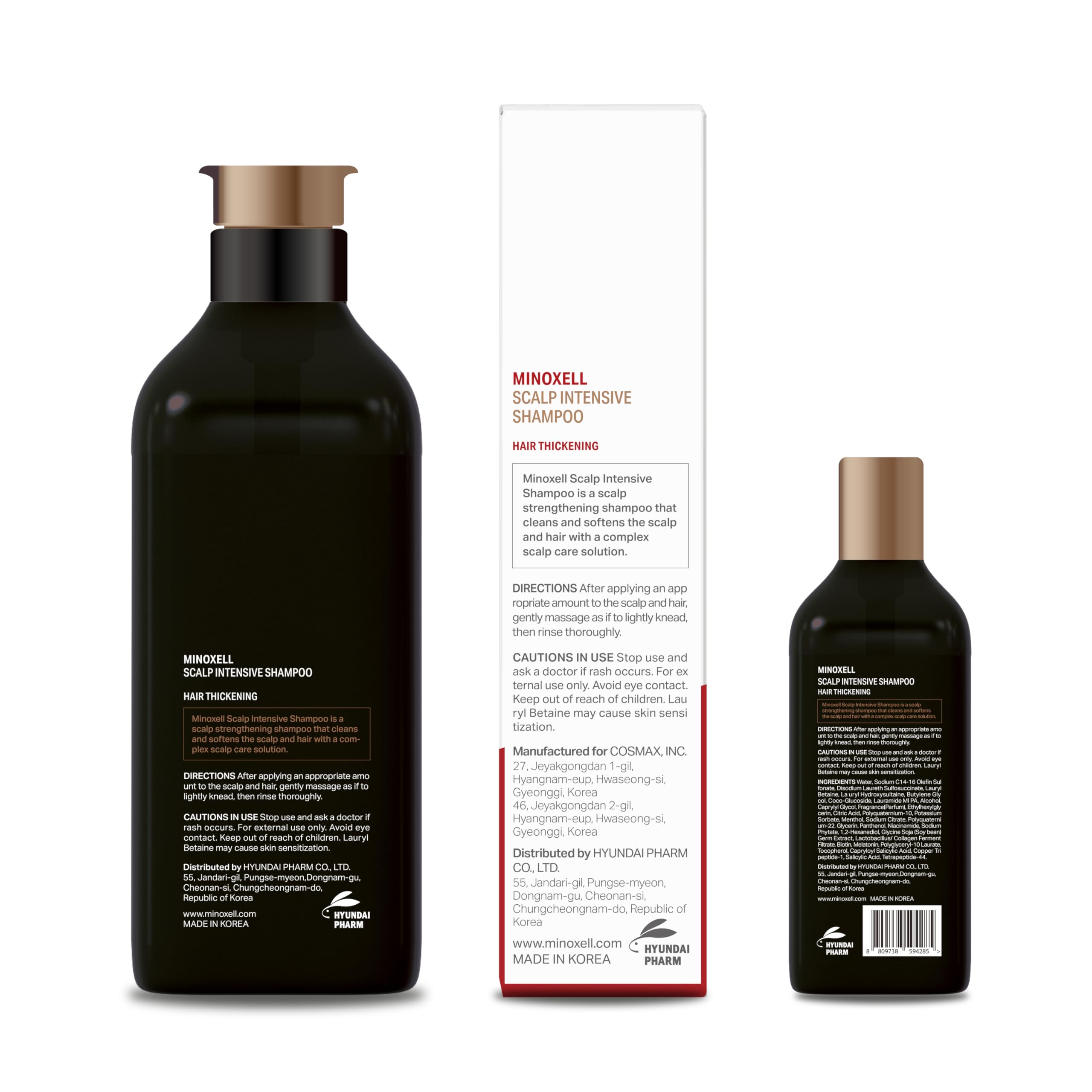 MINOXELL Scalp Intensive Shampoo with Biotin | Korean Shampoo for Hair Loss, Hair Regrowth, Thinning Hair, Volume Boost & Damage Repair (13.52 fl oz)