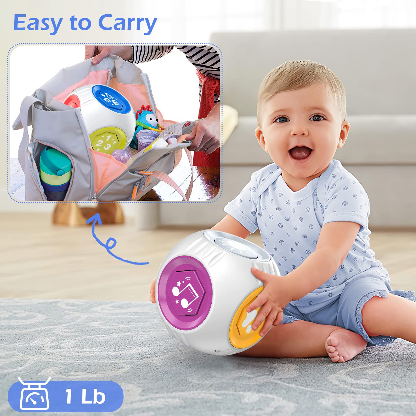 Talkfun Bilingual Cube Learning Toy for 1+ Year Old Boy Girl Gift, Musical Developmental Baby Toy 12-18 Month, Educational Toy for Toddler Age 1-2, First Christmas 1st Birthday Gifts for One Year Old