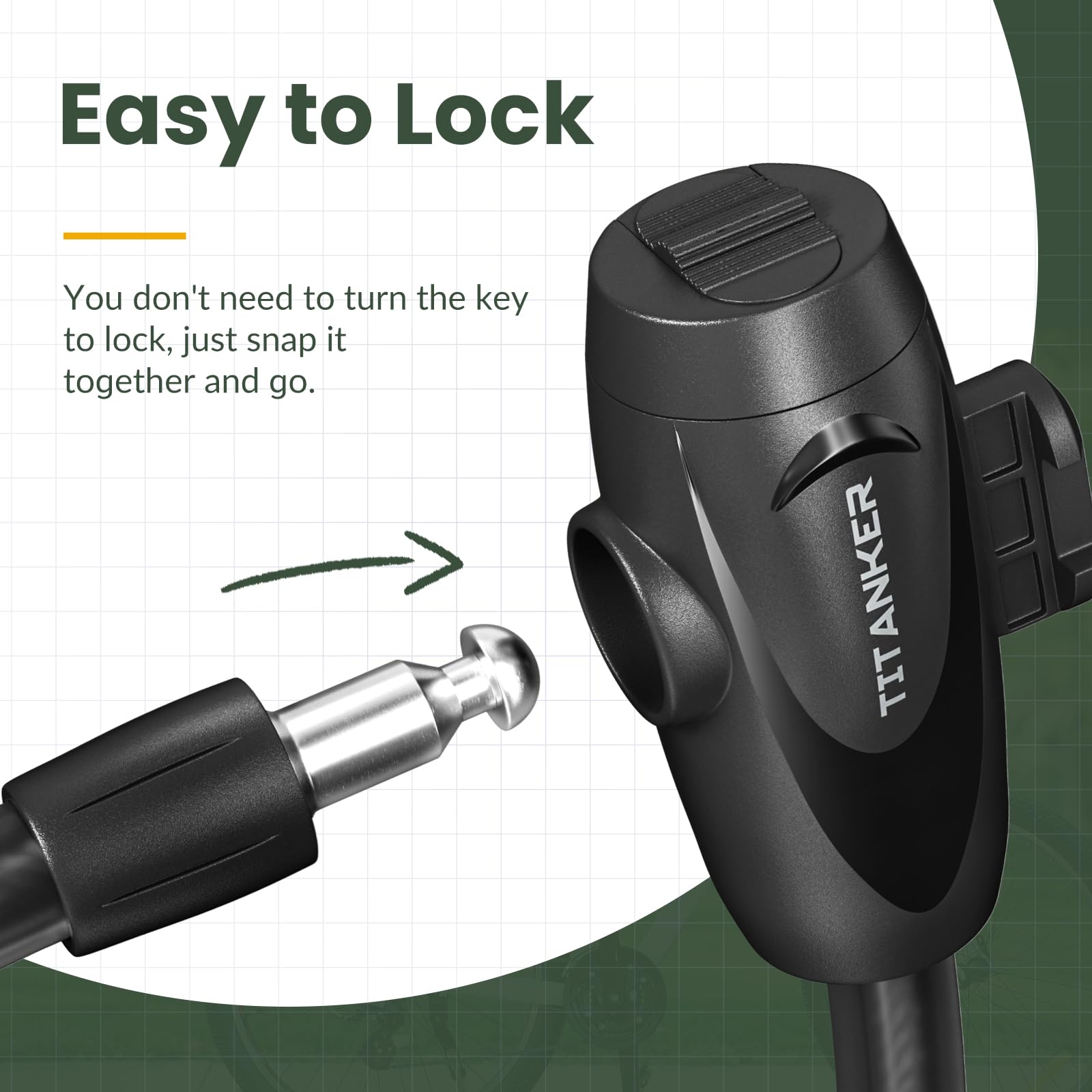 Titanker Bike Lock, Bike Lock Cable 4 Feet Coiled Secure Bicycle Lock with Keys Scooter Lock Bike Locks 1/2 Inch Thick Heavy Duty Anti Theft Bike Cable Lock with Mounting Bracket