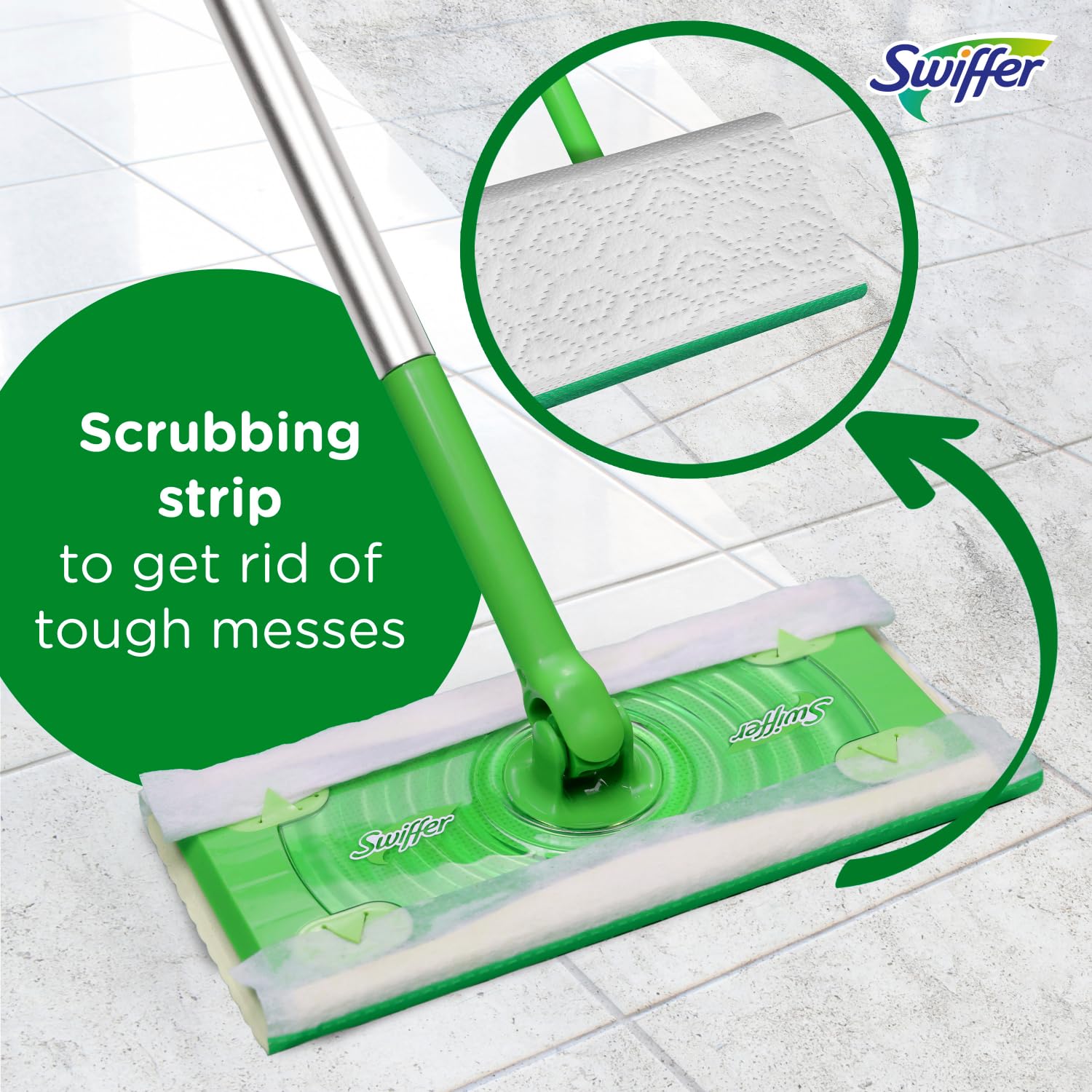 Swiffer Sweeper 2-in-1 Dry + Wet Floor Mopping and Sweeping Kit, Multi-Surface Kit for Floor Cleaning, Kit Includes 1 Sweeper, 14 Dry Sweeping Cloths, 5 Wet Mopping Cloths