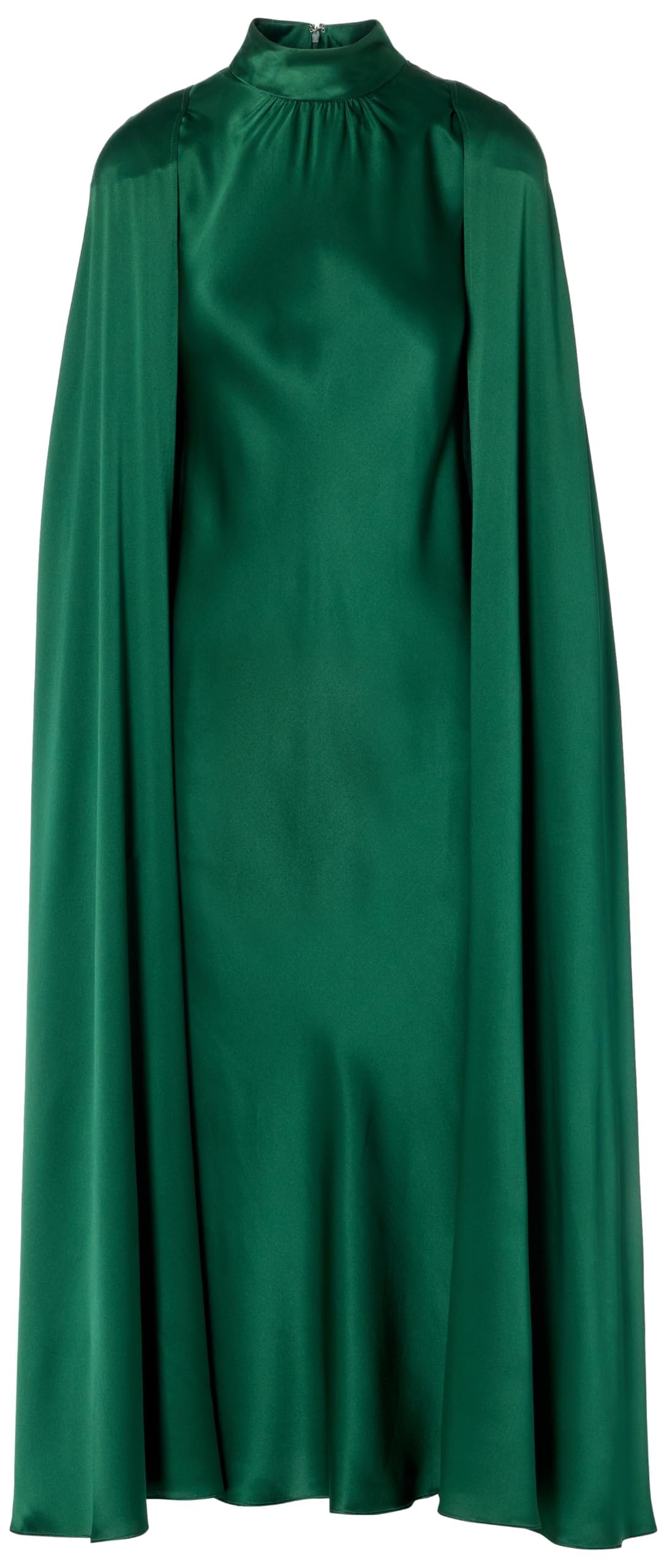 Rodarte, Green Silk Satin Cape Dress, 6, Green