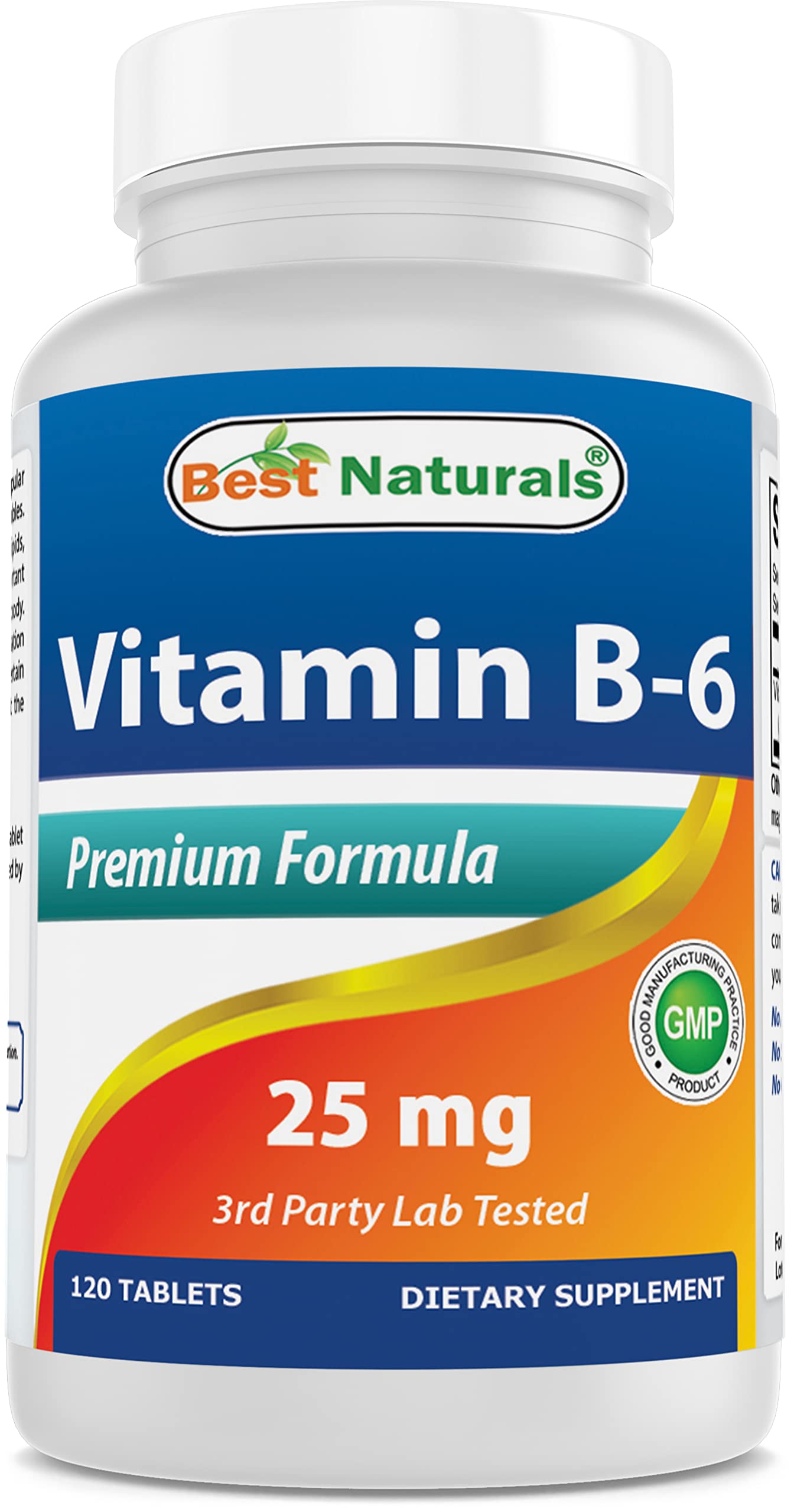 Best Naturals Vitamin B6 25mg, 120 Tablets (120 Count (Pack of 1))