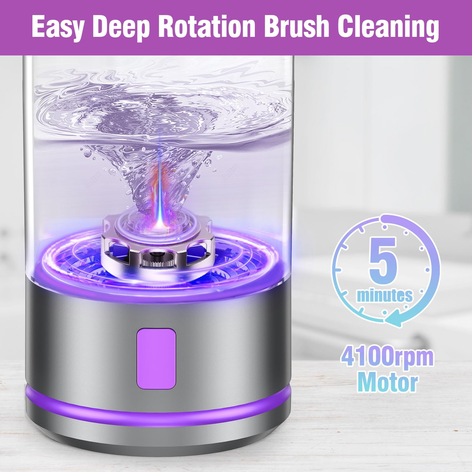 Electric Makeup Brush Cleaner machine, 2 in 1 Makeup Brush Dryer & Makeup Brush Washer Combined, Automatic Spinning Makeup Brush Cleaner For All Size Makeup Brush and Sponges