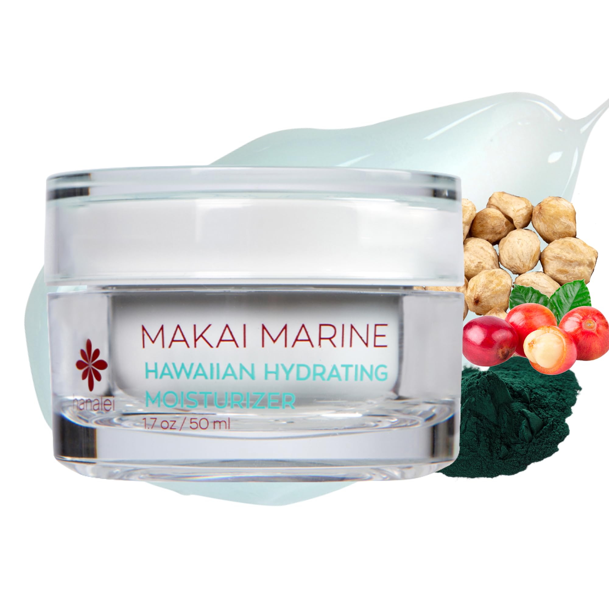 Hanalei Papaya Powder Face Cleanser 60g and Makai Marine Face Moisturizer 1.7 Fl Oz - Cruelty-Free - (2- Pack Bundle)